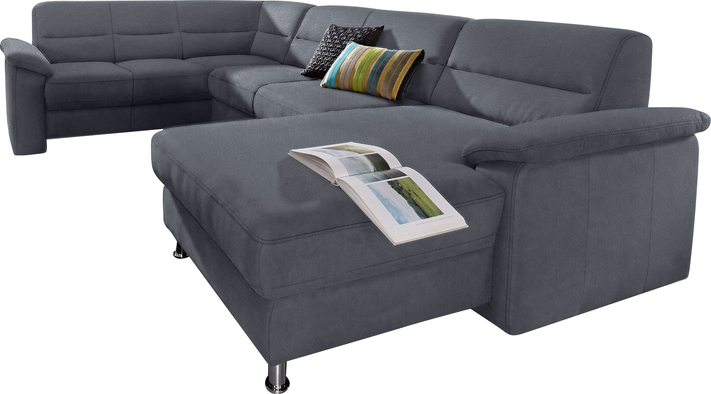 sit&more Wohnlandschaft »Ascara U-Form«, inklusive Boxspring/Federkern-Polsterung, wahlweise mit Bettfunktion