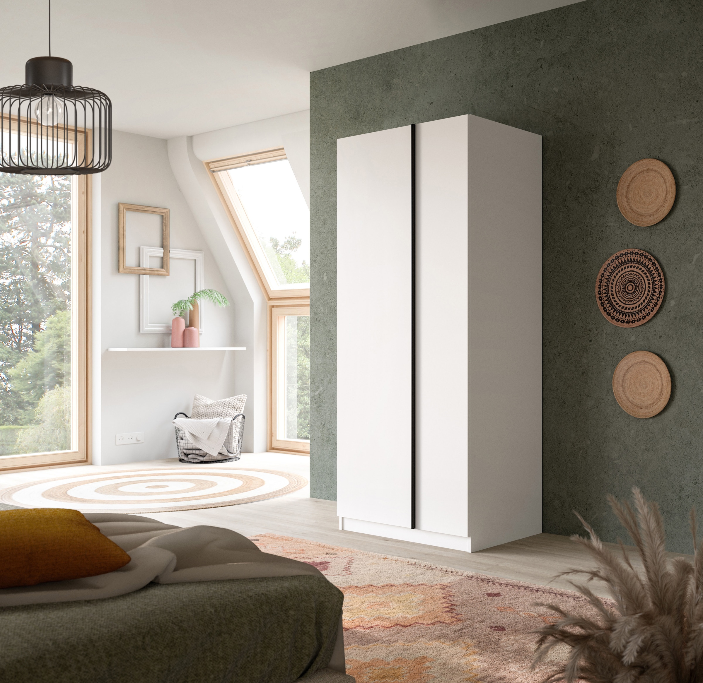 Home affaire Kleiderschrank »BENDINGO, TOPSELLER!, Schlafzimmerschrank, Schrank, Garderobenschrank« OTTO BESTSELLER, Garderobe & Schlafzimmer,  Breite 80cm, weiss, 2-türig, inkl. 1 Kleiderstange und 3 Ablageboden