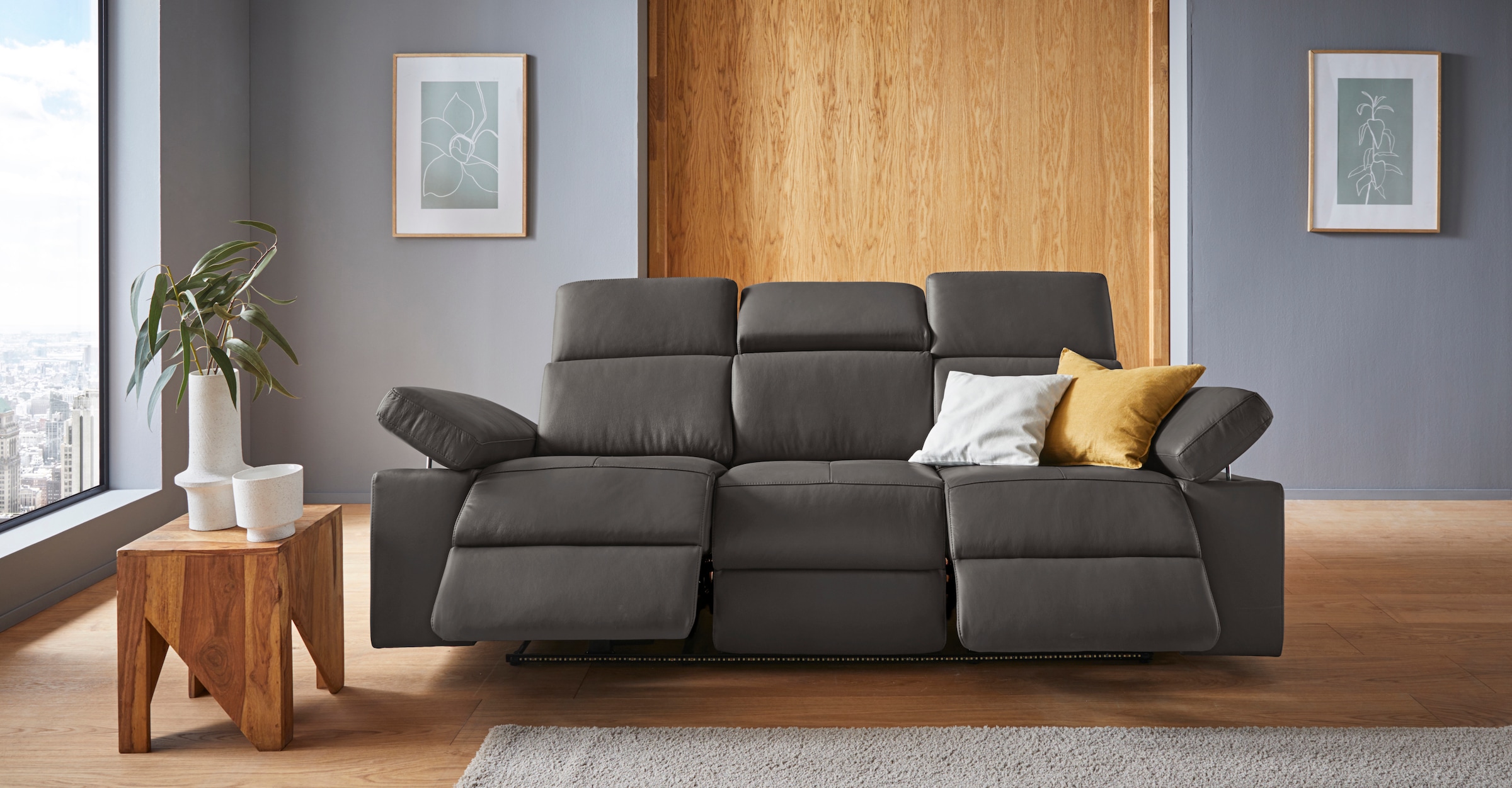 Home affaire 3-places »Kilado« mit  2x  Relaxfunktion, verstellbarer Armlehne, Kopfteilverstellung