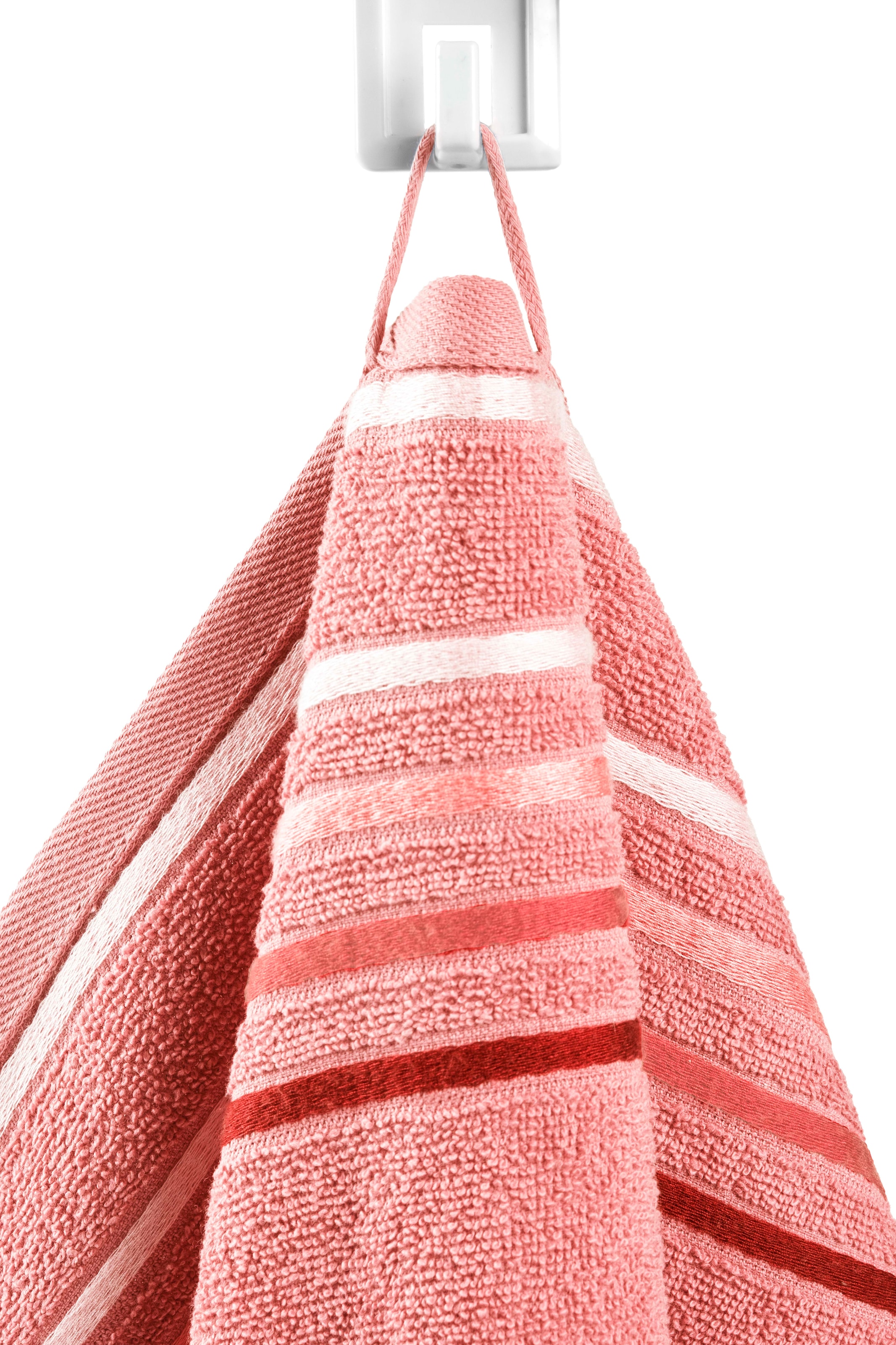 my home Handtuch Set »Niki, Duschtuch, Handtücher und Gästetücher« Set Walkfrottee Handtücher mit mehrfarbiger Streifenbordüre, aus 100% Baumwolle, weich