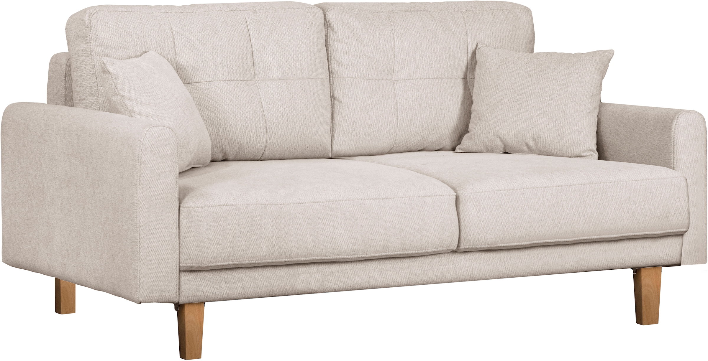 Home affaire 2-Sitzer »TRIPLO mit Wellenunterfederung, Masse B/T/H: 165/100/89 cm«, Sofa mit Steppung im Rückenbereich, incl. Rückenkissen und Zierkissen