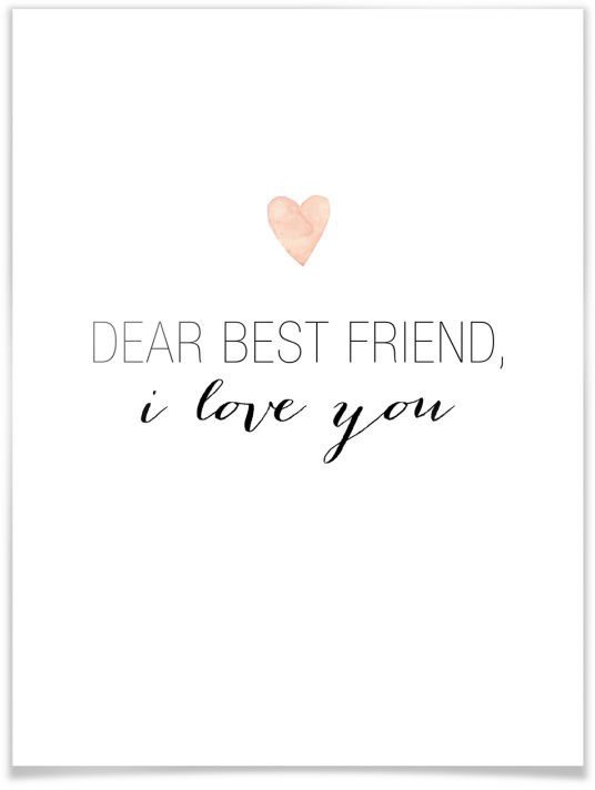 Image of Wall-Art Poster »Dear best friend«, Schriftzug, (1 St.), Poster, Wandbild, Bild, Wandposter bei Ackermann Versand Schweiz