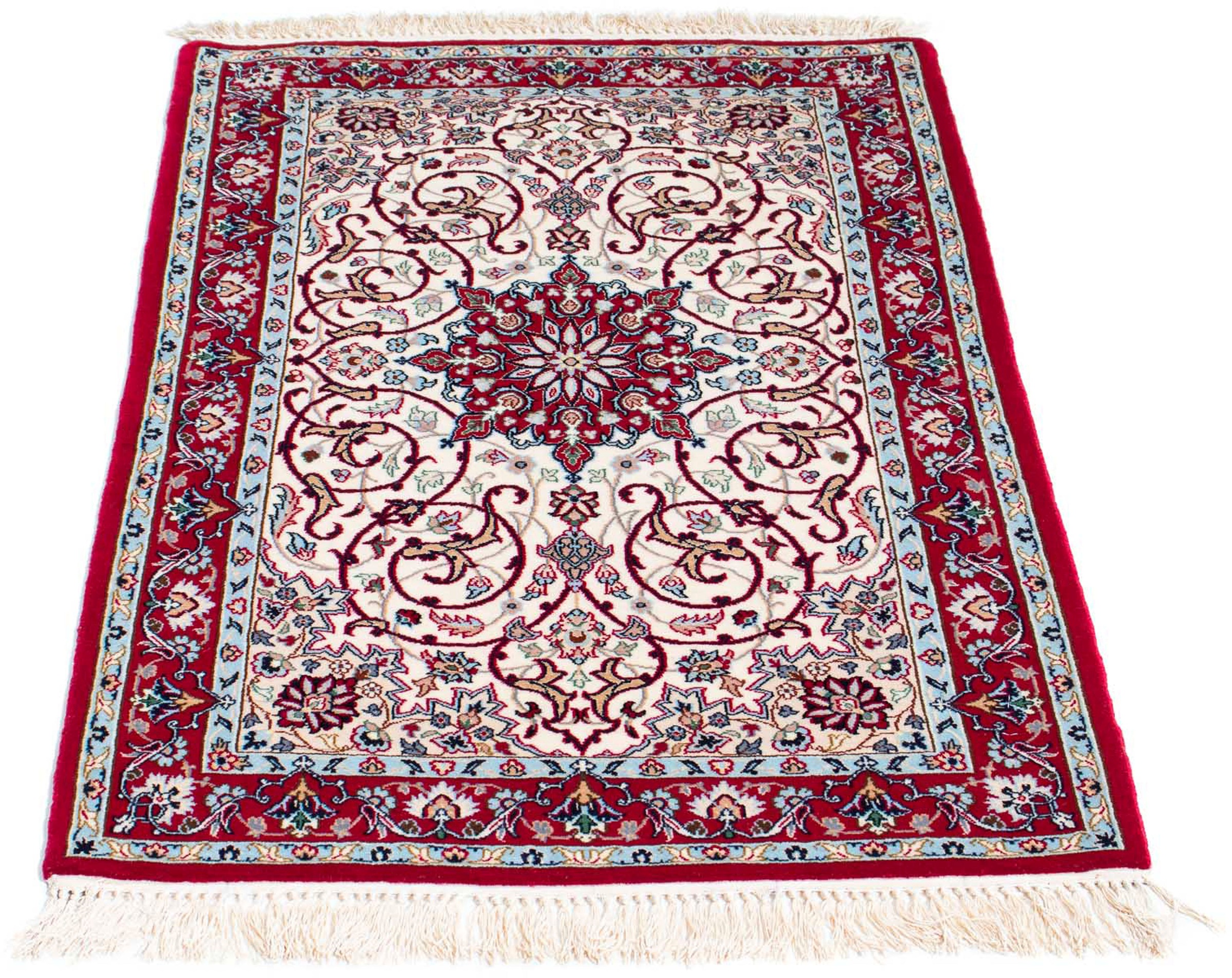 Image of morgenland Orientteppich »Perser - Isfahan - Premium - 104 x 69 cm - beige«, rechteckig, 6 mm Höhe, Wohnzimmer, Handgeknüpft, Einzelstück mit Zertifikat bei Ackermann Versand Schweiz