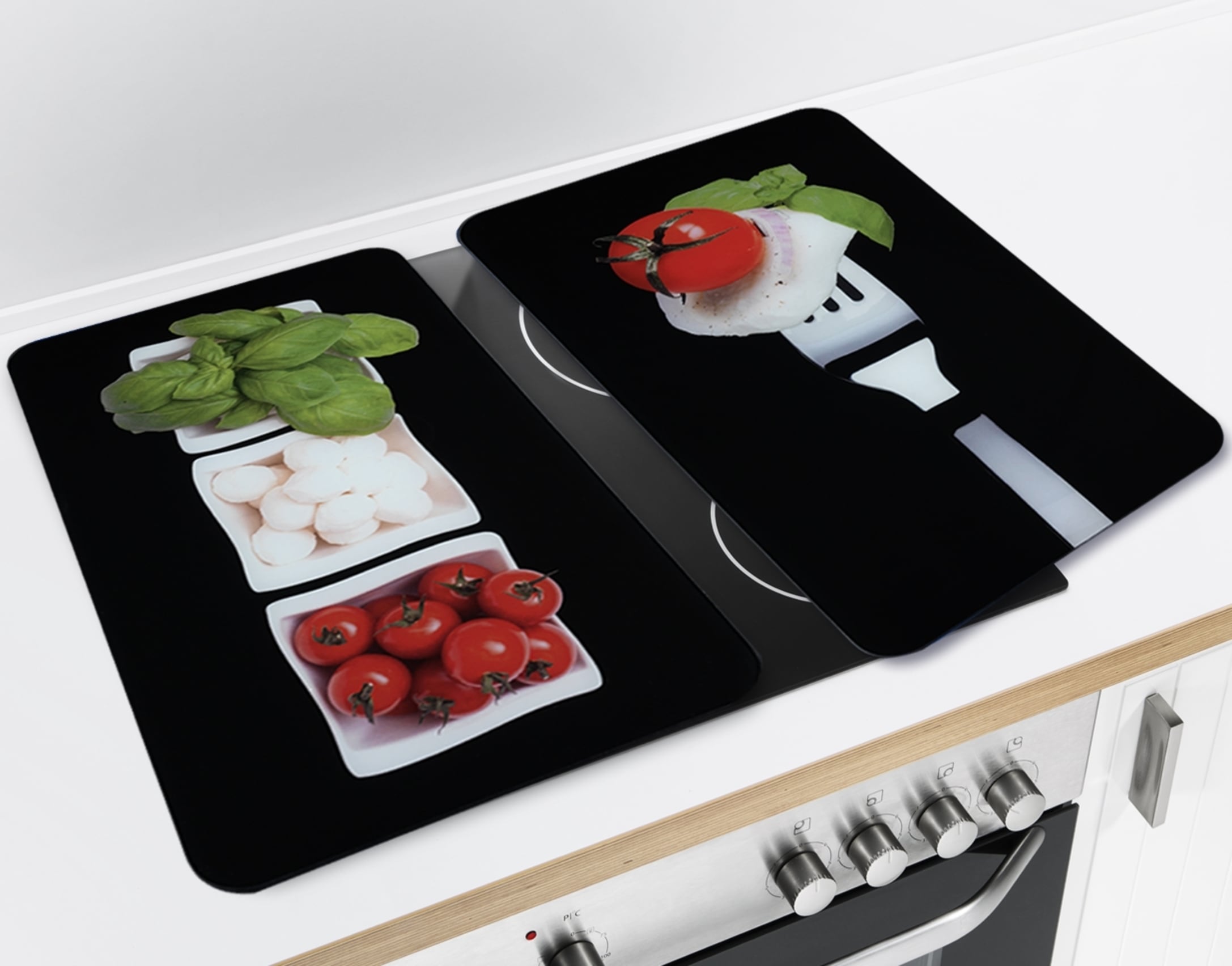 WENKO Herd-Abdeckplatte »Universal Modell Caprese«, (Set, 2 tlg.), Herdabdeckung für alle Herdarten, kratzfest, mit rutschfesten Füssen