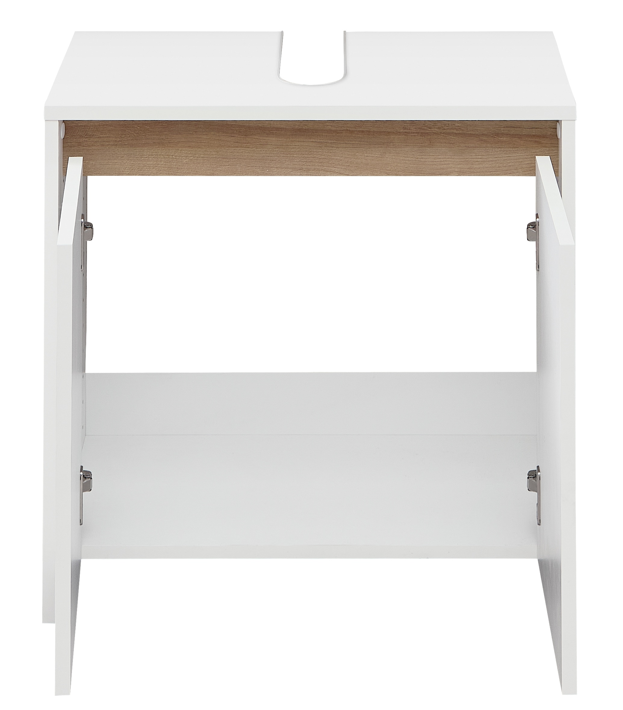 Saphir Armoire sous lavabo »Quickset 100, 2 Türen, Siphonausschnitt« meuble sous-lavabo sans poignée, 61,6 cm de large, avec joint accentué