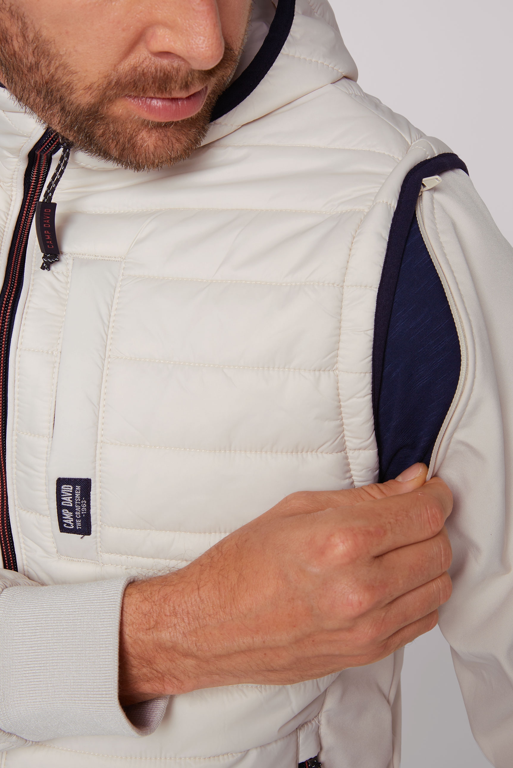 CAMP DAVID Softshelljacke, mit Kapuze, mit Label-Applikationen beidseitig