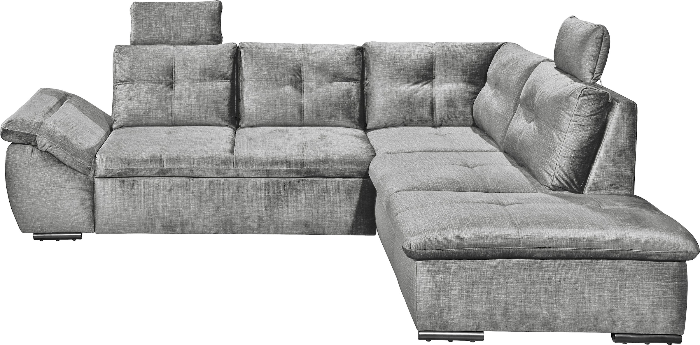 ED EXCITING DESIGN Ecksofa »Alija L-Form«, mit Bettfunktion, Bettkasten, Armteilverstellung & Kopfstützen