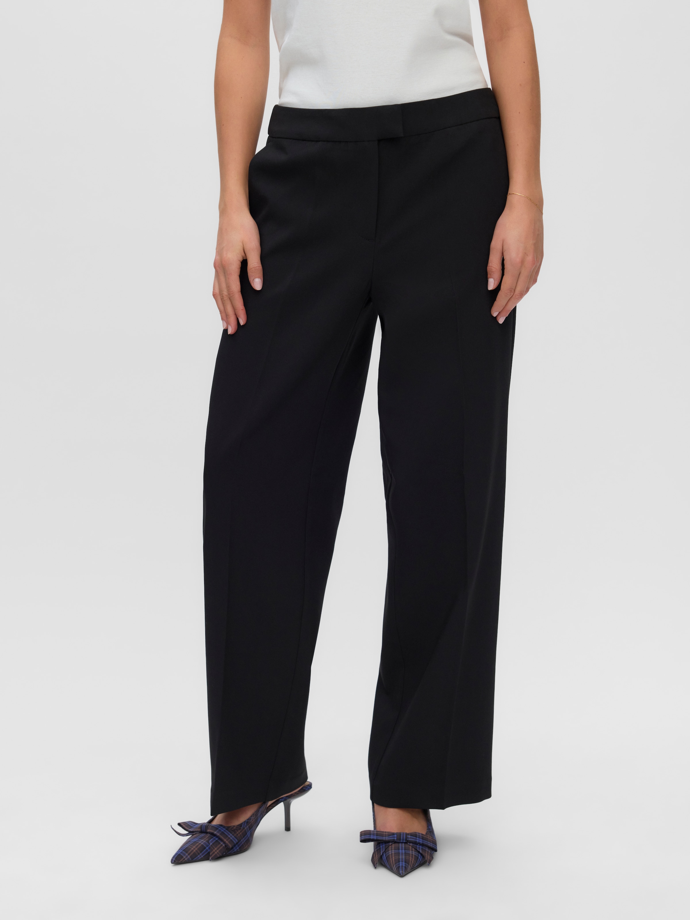 Image of Vero Moda Anzughose "VMMAGNOLIA MW WIDE PANT NOOS" Materialmix, wide fit