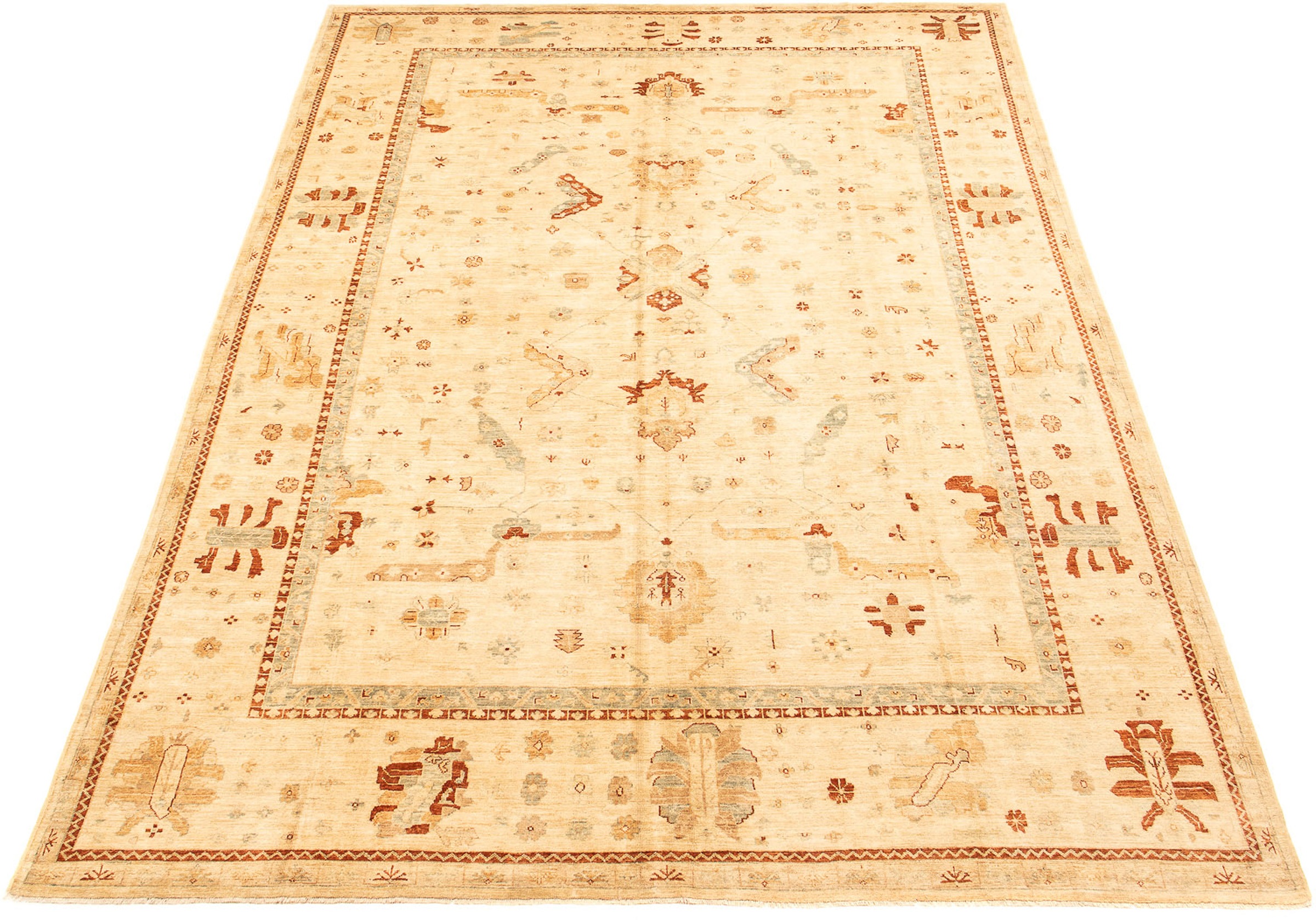 Image of morgenland Orientteppich »Ziegler - 415 x 287 cm - beige«, rechteckig, 6 mm Höhe, Wohnzimmer, Handgeknüpft, Einzelstück mit Zertifikat bei Ackermann Versand Schweiz