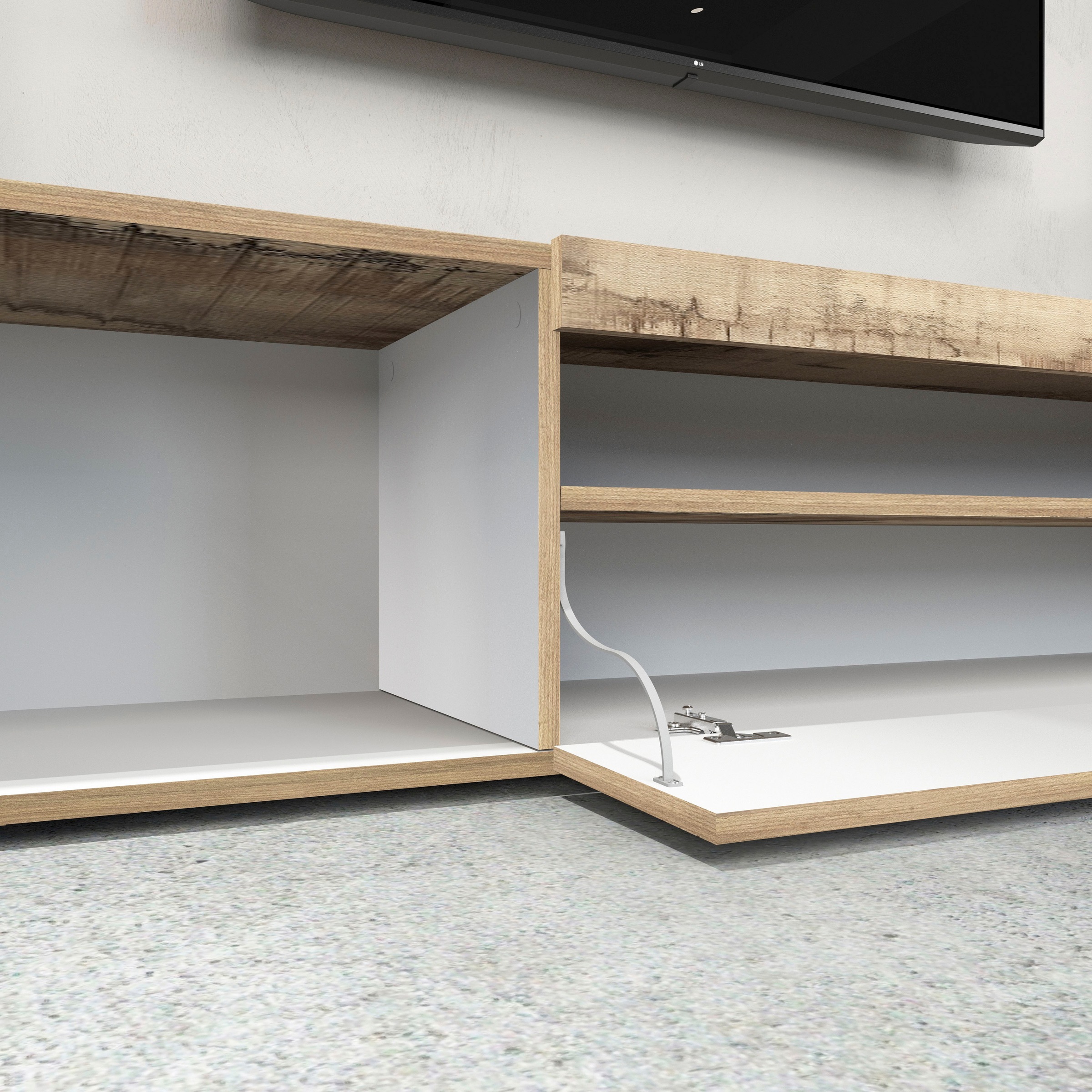 GOODproduct Wohnwand »Wohnwand New Egypt, Anbauwand, Medienwand, Wohnzimmerwand« Weiss in Hochglanz, alle anderen Farben in matter Ausführung., 4 Stk. tlg.