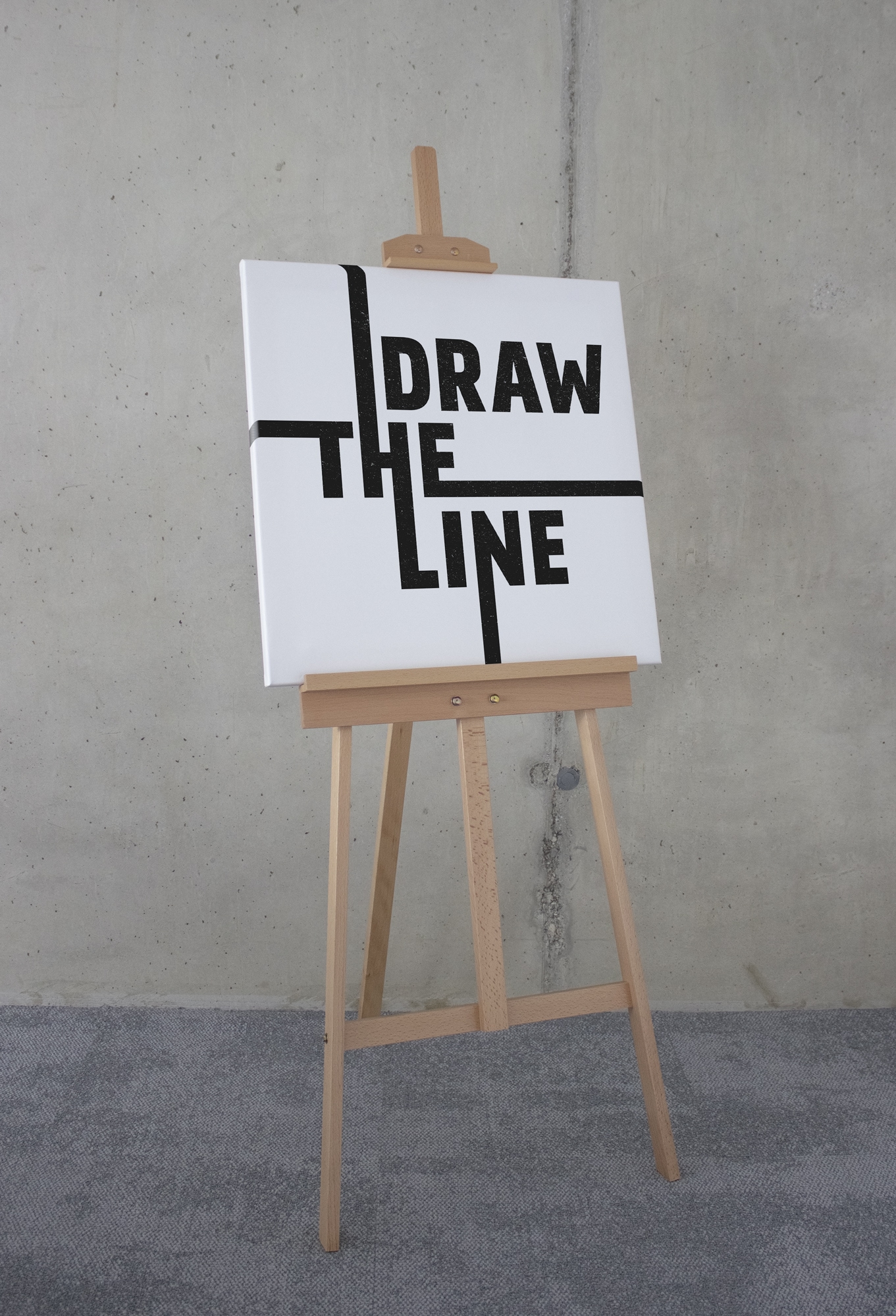 Komar Leinwandbild »Typo Draw the Line - Grösse 60 x 60 cm« Natur 1 Stk. tlg. Keilrahmenbild mi Echtholzrahmen
