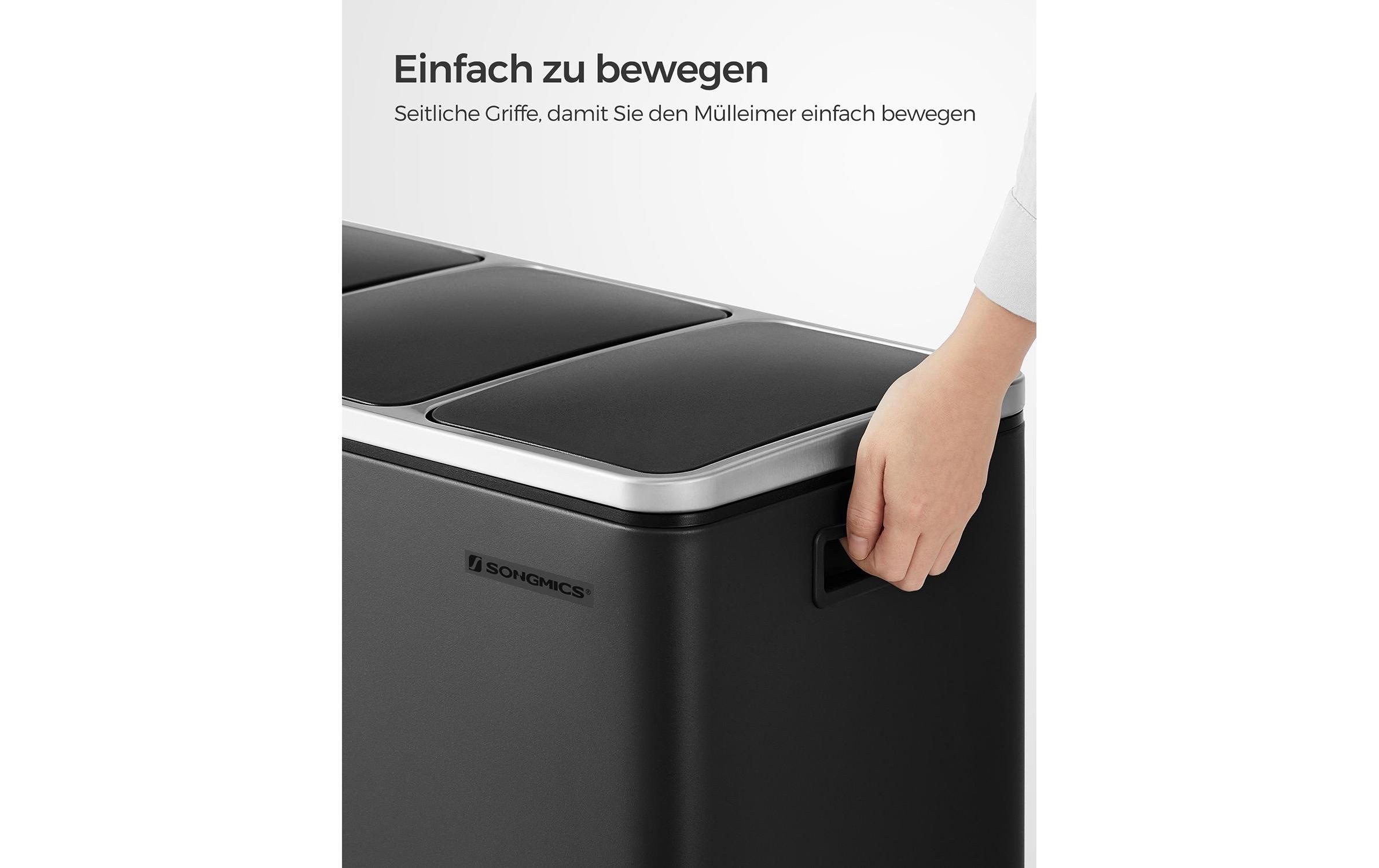 SONGMICS Mülleimer »3 x 18 l«, 3 Behälter