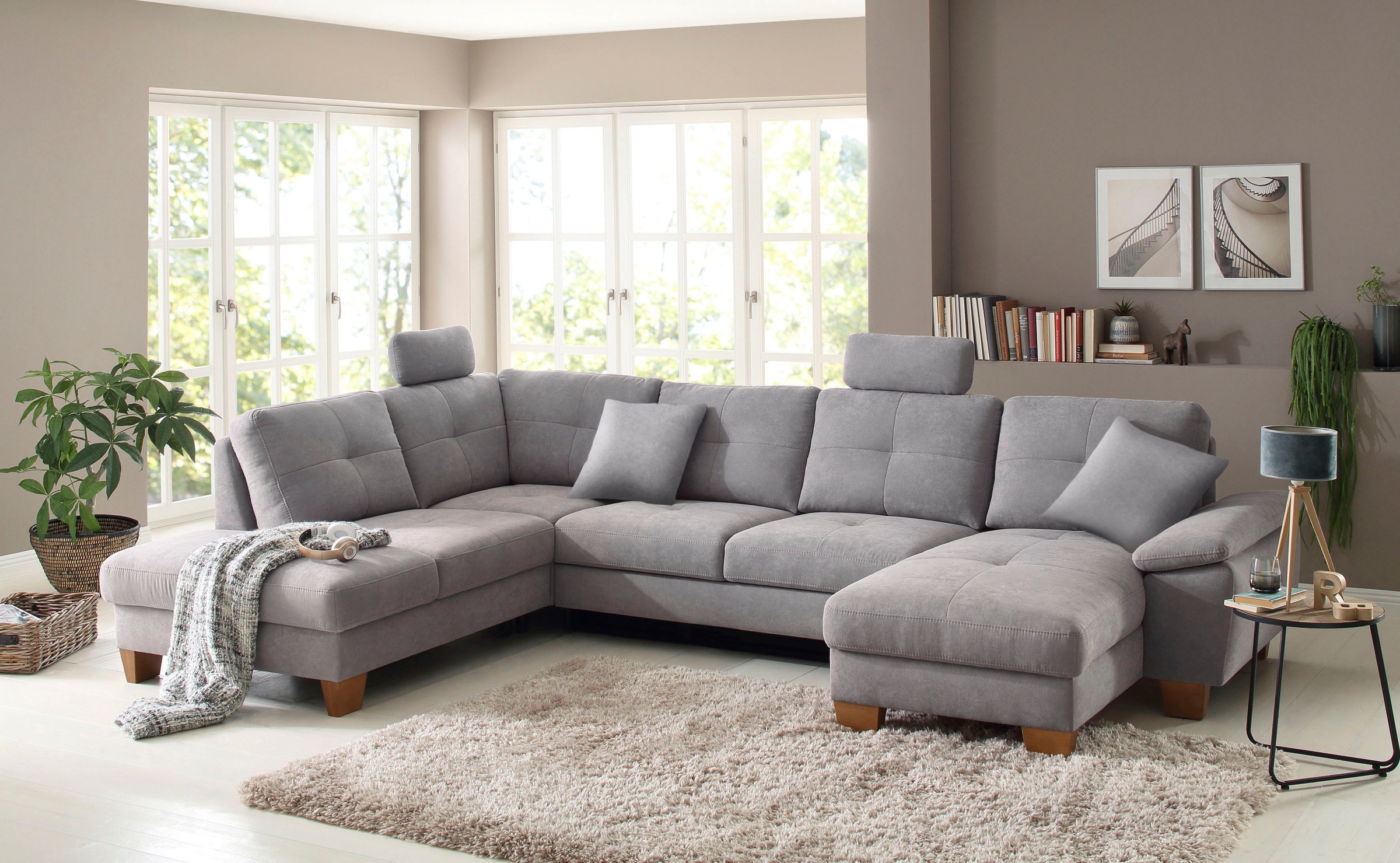 Image of Home affaire Wohnlandschaft »Laverna«, wahlweise mit Bettfunktion und ggf. Bettkasten, in 4 Bezugsqualitäten bei Ackermann Versand Schweiz