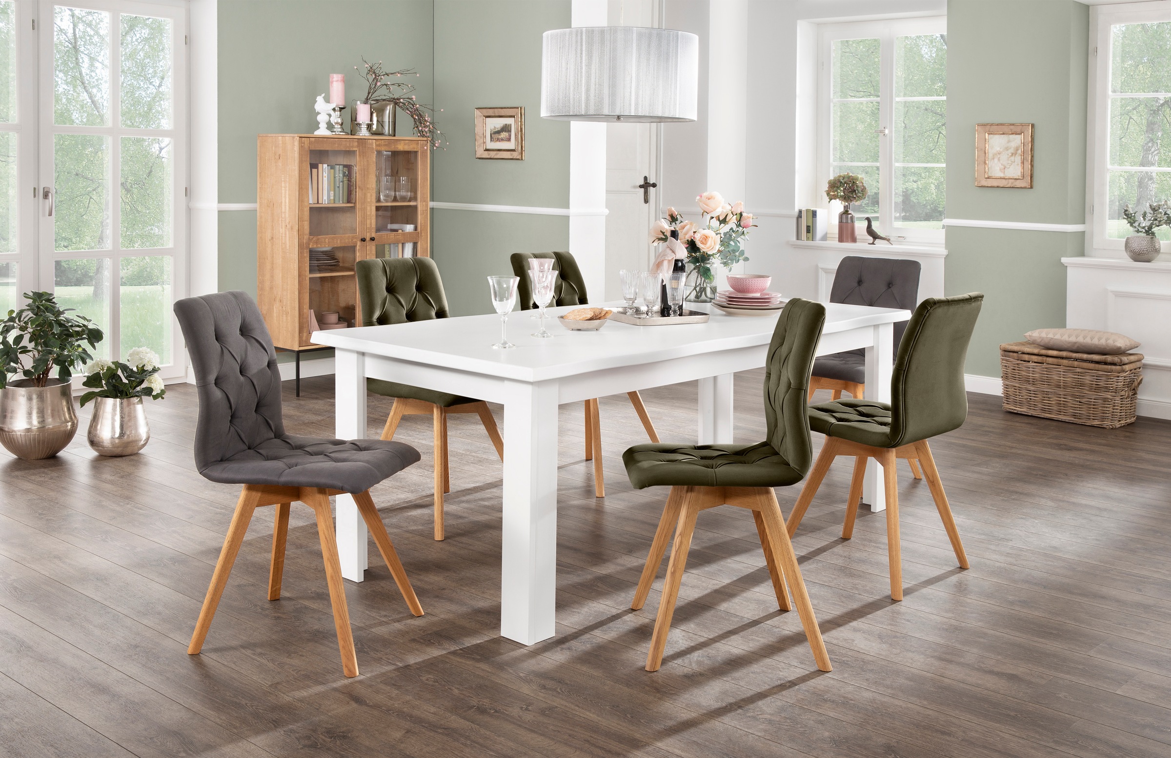 andas 4-Fussstuhl »Rania«, (Set), 2 St., Samtoptik, Im 2er/4er/6er-Set