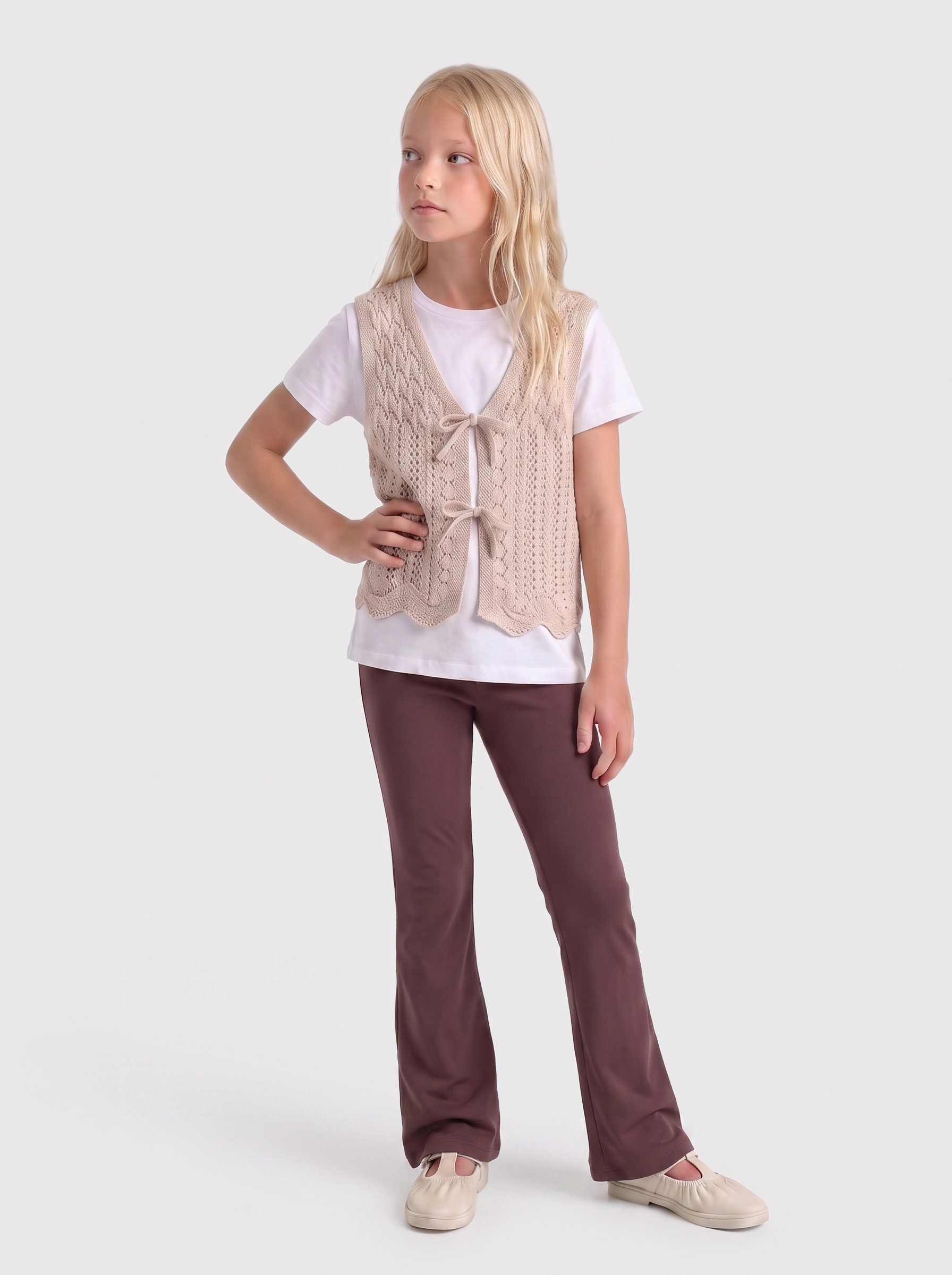 KIDS ONLY Ajourstrickjacke »KOGNOLA LIFE SL TOP KNT« ärmellos, Ajourmuster