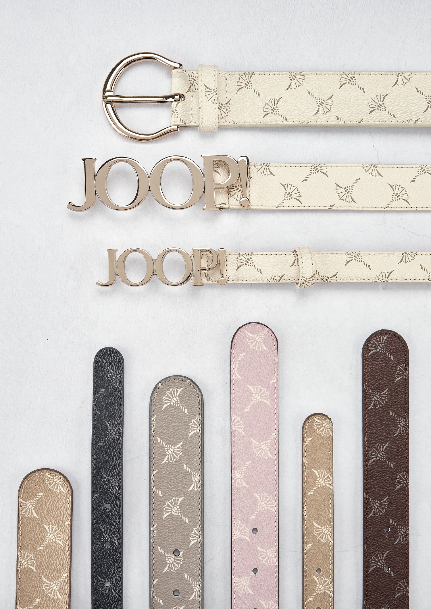 JOOP! Koppelgürtel mit Cornflower-Alloverprint und Logo-Pin-Schliesse