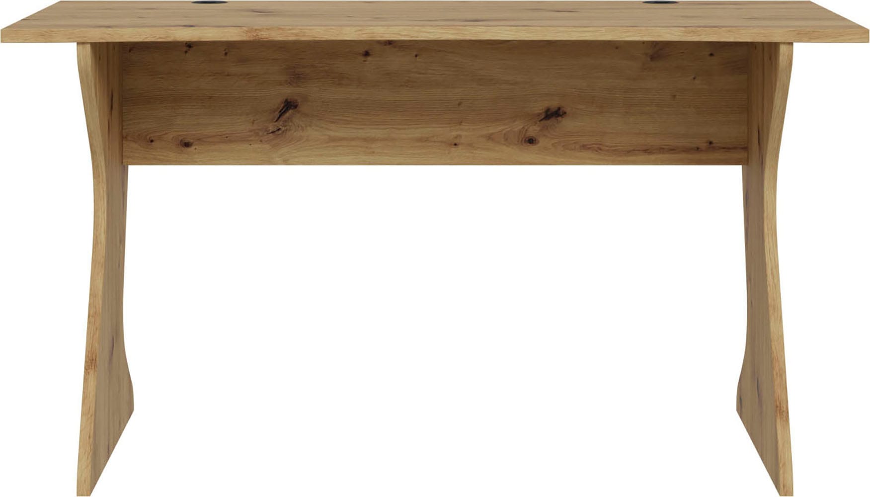Image of FORTE Schreibtisch "Utapau, geschwungene Tischplattenform," mit Kabeldurchführung, verschiedene Massausführungen