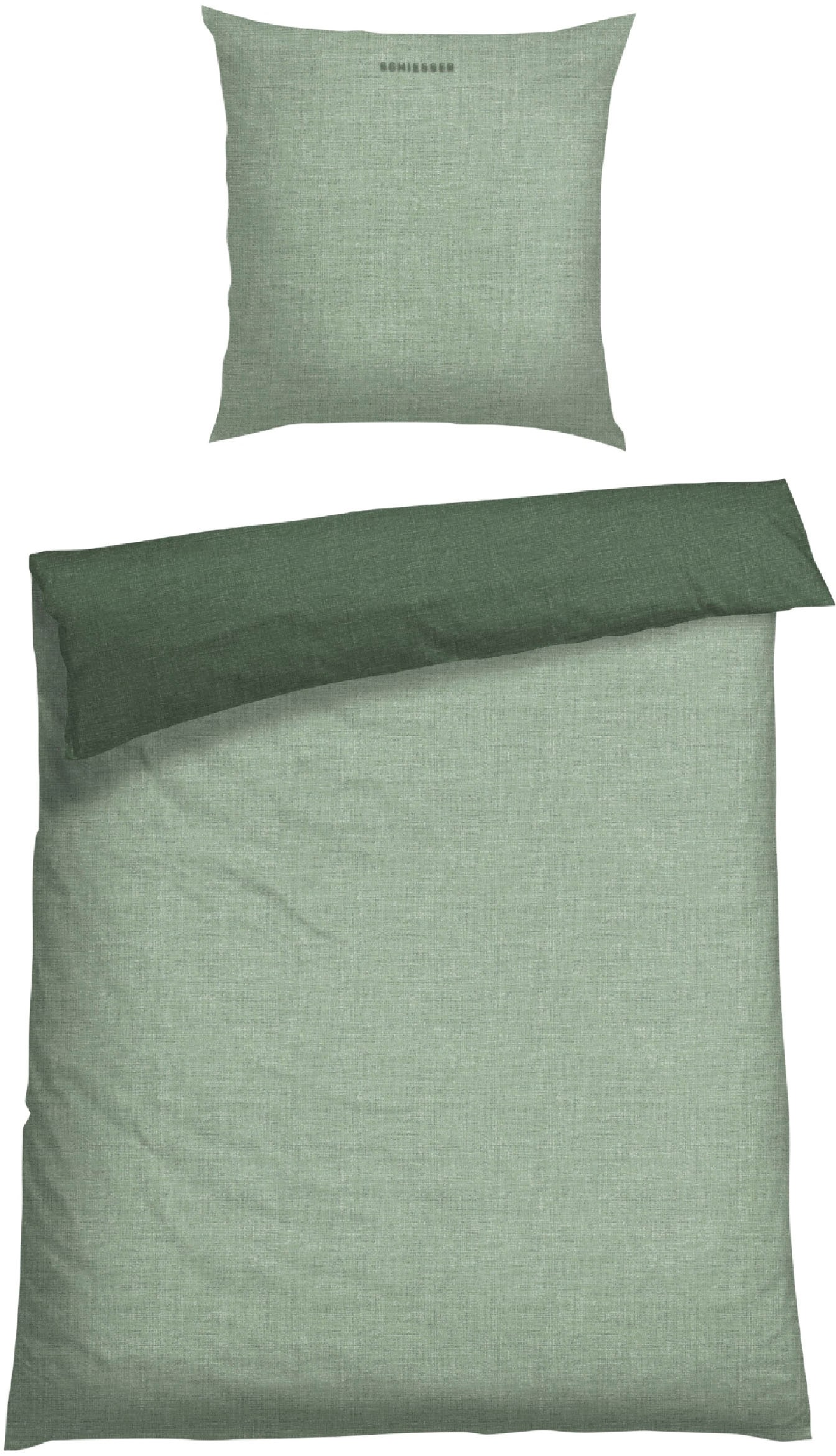 Schiesser Wendebettwäsche »Doubleface aus weicher Baumwolle mit edlem Melangeeffekt«, ab Grösse 135x200 cm erhältlich, Made in Green