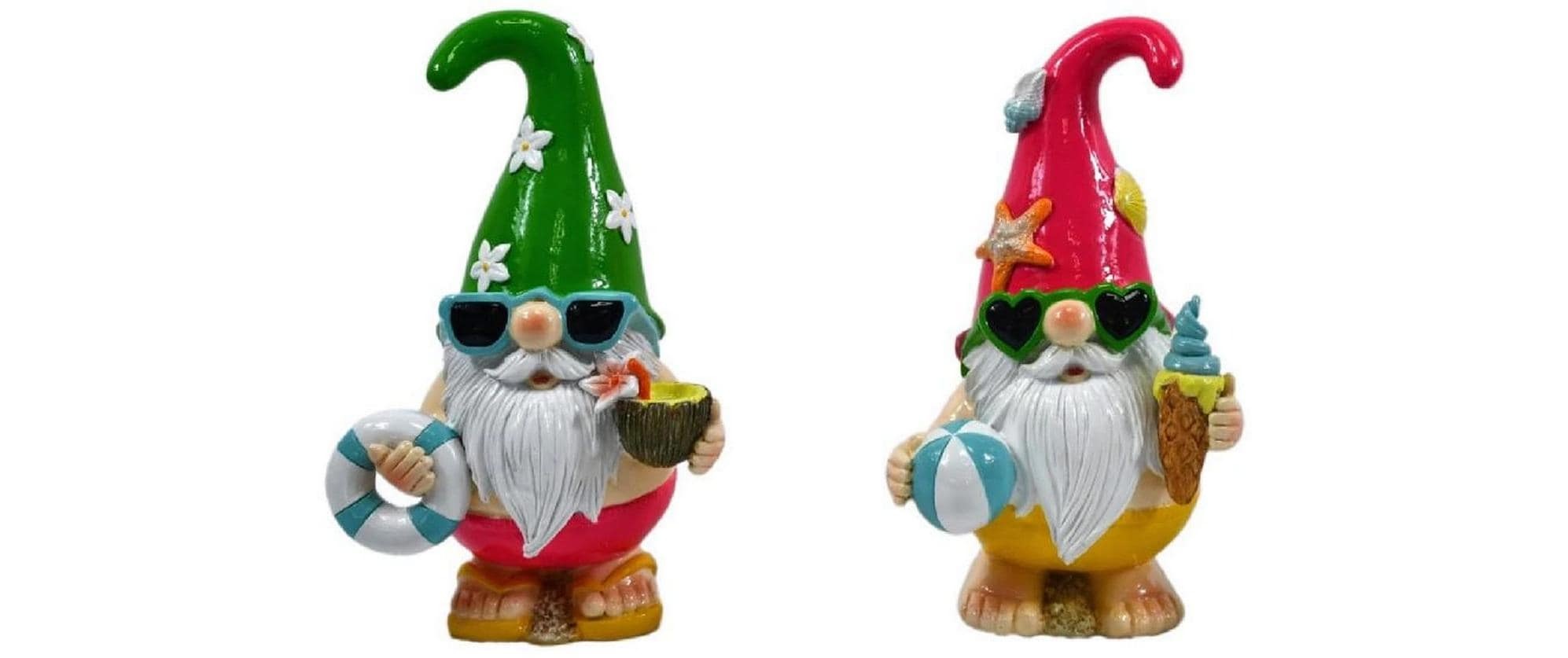 Image of Gartenzwerg "Dameco Gartenzwerg Beach 2-er Set, 8 cm x 11 cm x 18 cm"