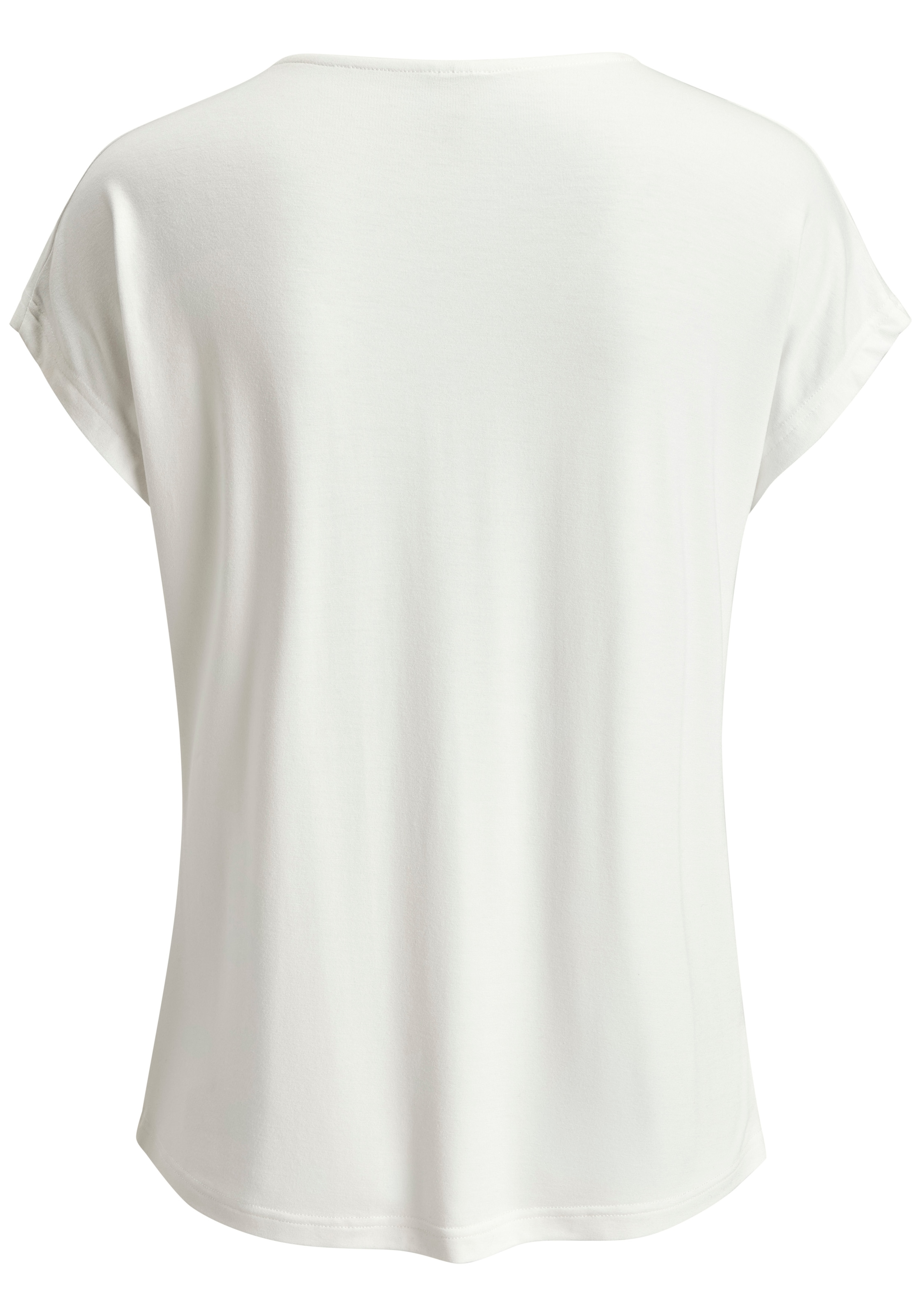 LASCANA T-shirt en V »mit Spitze« en viscose agréable