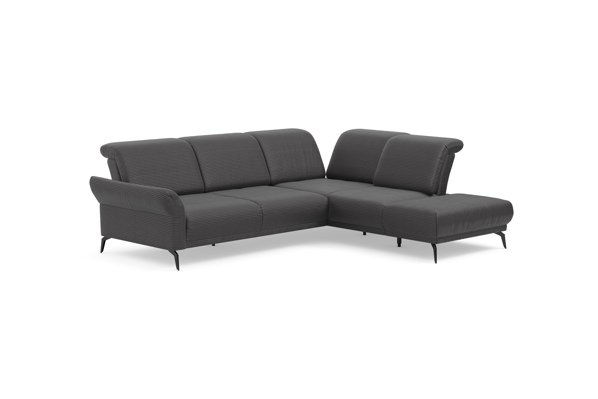 INOSIGN Ecksofa »Coco L-Form«, Sitztiefen-, Arm- und Kopfteilverstellung, Cord-Bezug, Fusshöhe 15 cm