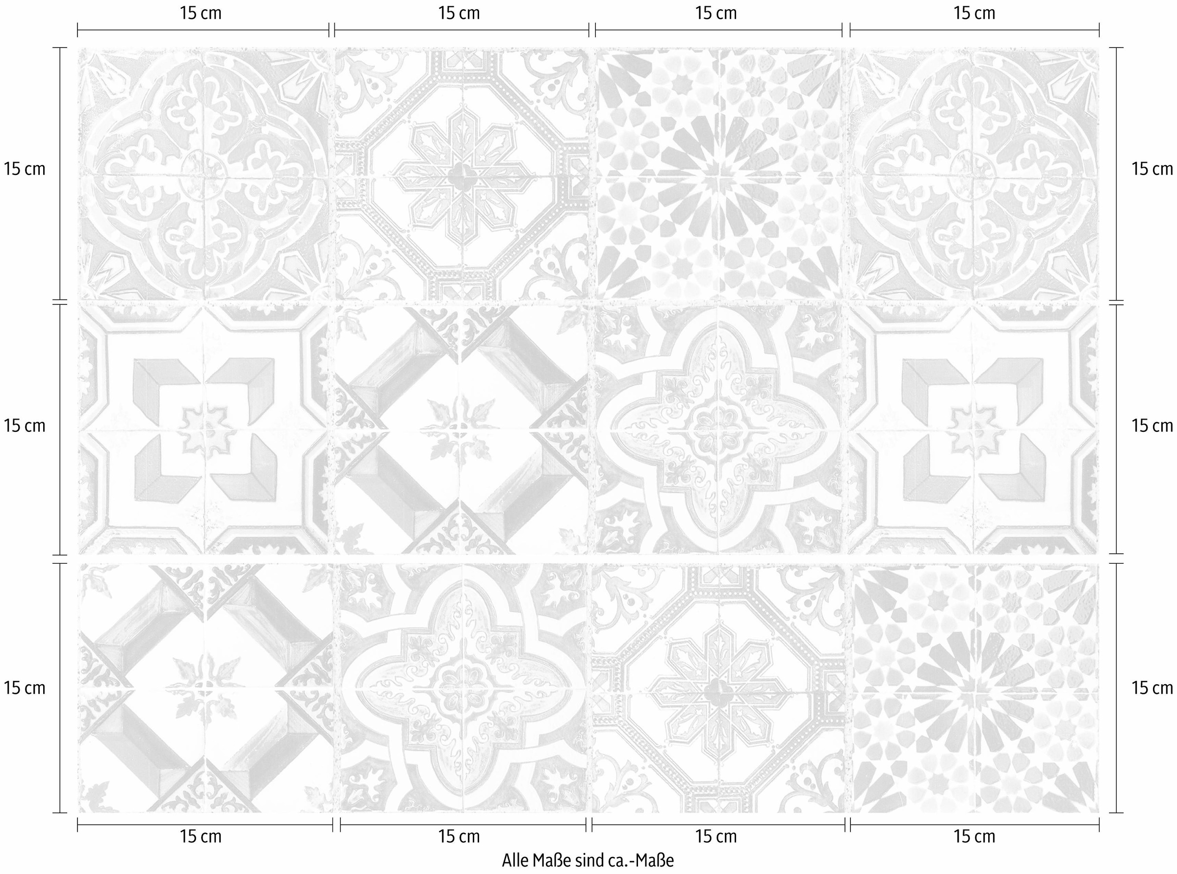 Home affaire Autocollants pour carrelage »Ornamente« Stickerfliesen, selbstklebend, Sticker, 12er Set