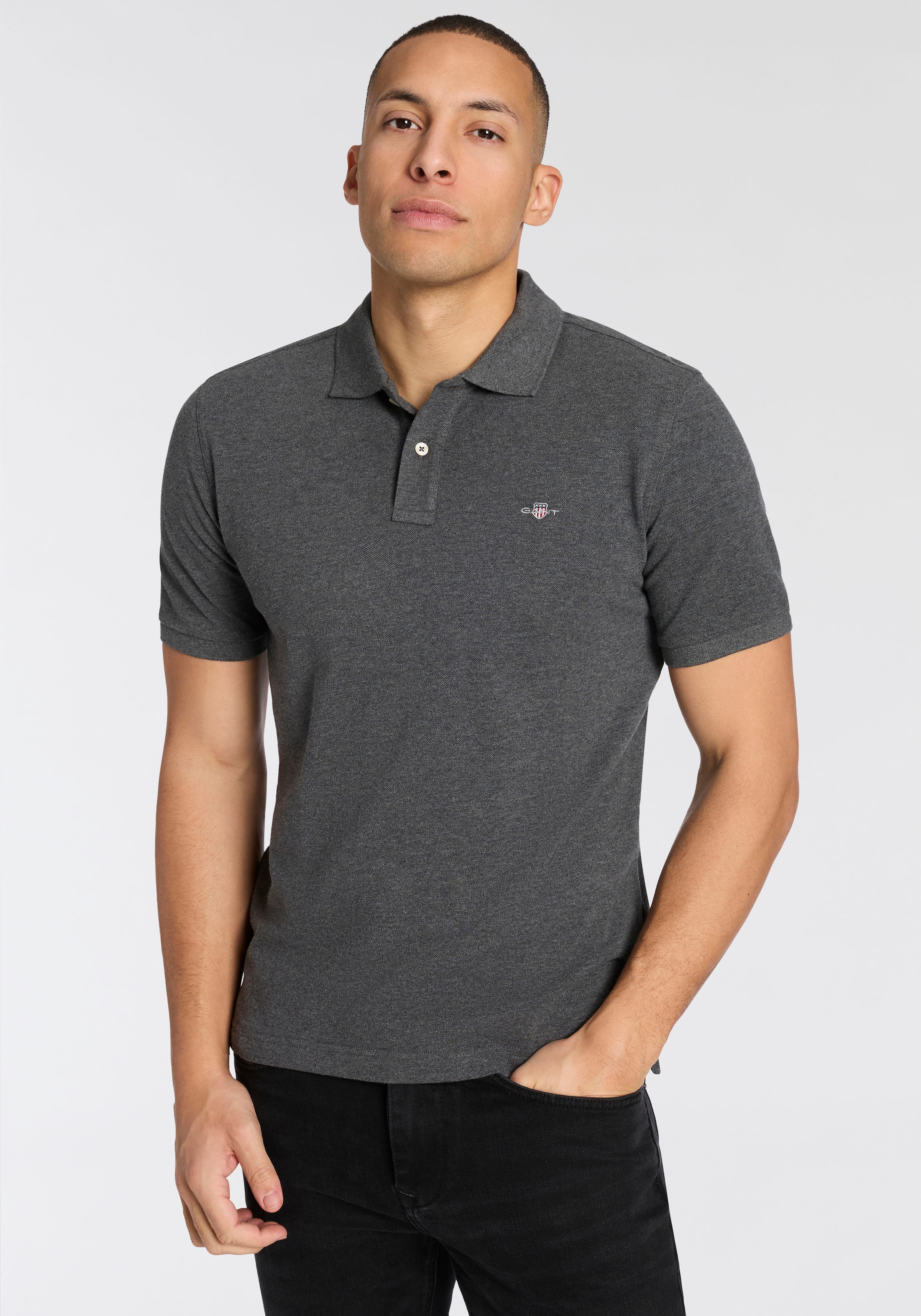 Image of Gant Poloshirt "REG EMB ARCHIVE SHIELD POLO" Mit Schlitzen an der Seite