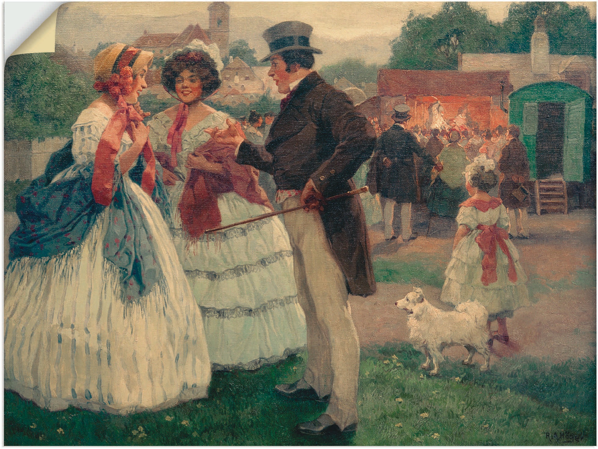 Image of Artland Wandbild »Besuch des Pawlatschen-Theaters«, Modebilder, (1 St.), in vielen Grössen & Produktarten - Alubild / Outdoorbild für den Aussenbereich, Leinwandbild, Poster, Wandaufkleber / Wandtattoo auch für Badezimmer geeignet bei Ackermann Versand Sc