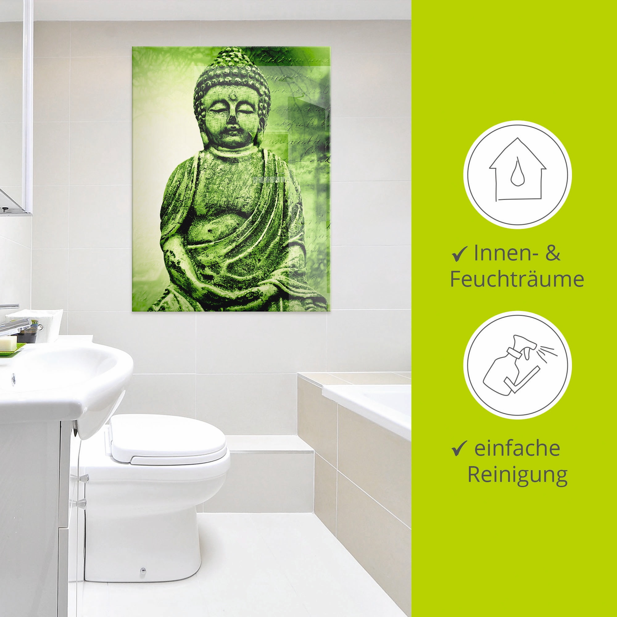 Artland Glasbild »Buddha«, Religion, (1 St.), in verschiedenen Grössen