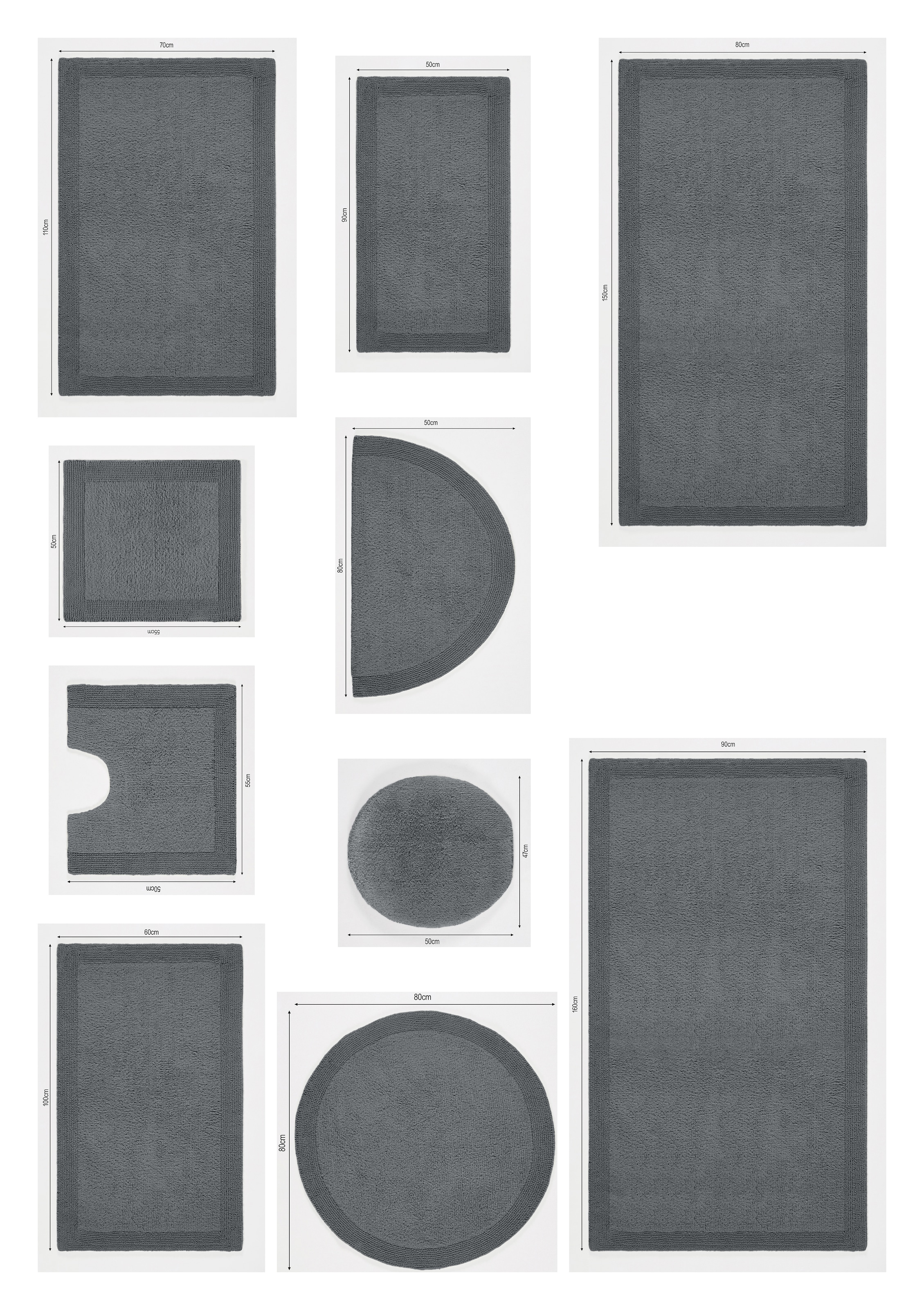 my home Badematte »Kapra, Badvorleger, Badezimmer Teppich«, beidseitig nutzbar-fussbodenheizungsgeeignet-strapazierfähig, mit Bordüre, Badteppich, Badematte, Baumwolle