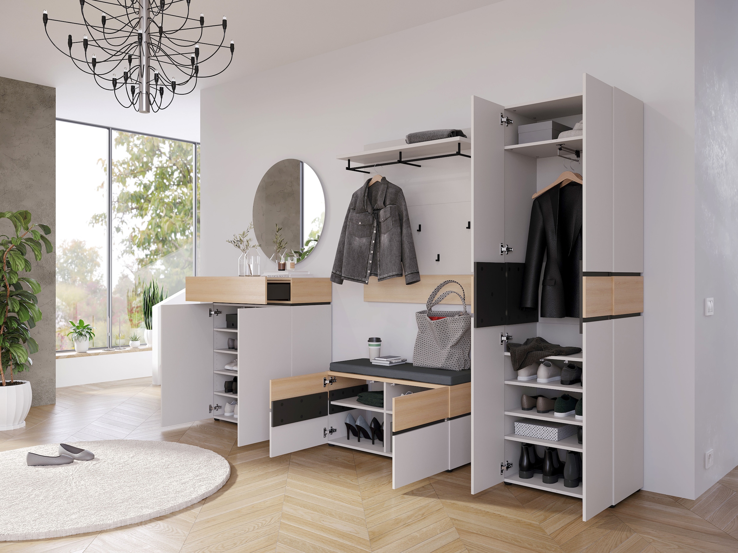GERMANIA Panneau de vestiaire »Arluno« 1 cuis tlg. Kleiderstange und -haken aus Metall