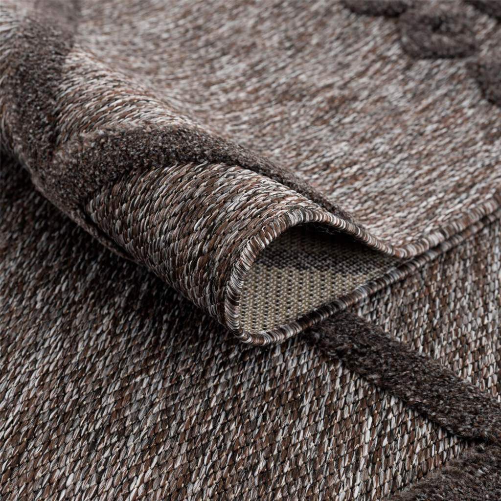 Carpet City Teppich »In-& Outdoorteppich Santorini 58578, 3D-Effekt, Raute-Optik« rechteckig 5 mm Höhe Wetterfest & UV-beständig für Terrasse, Balkon, Küche, Flur