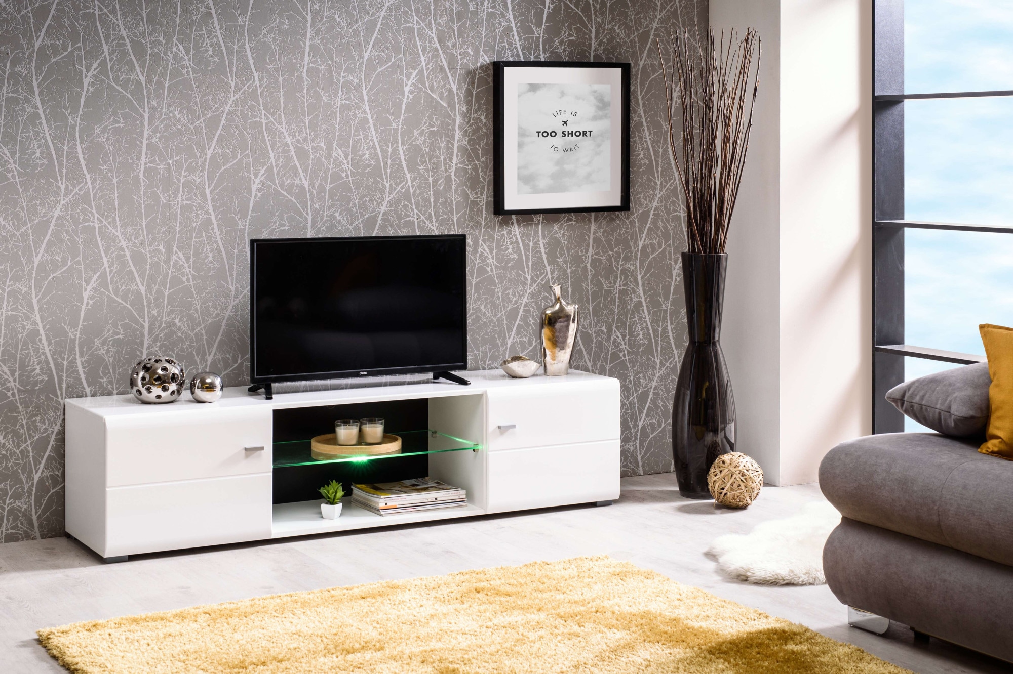 Image of Home affaire Lowboard "Rex TV-Kommode TV-Lowboard" Hochglanzfront, Breite 170 cm, mit und ohne LED-Beleuchtung