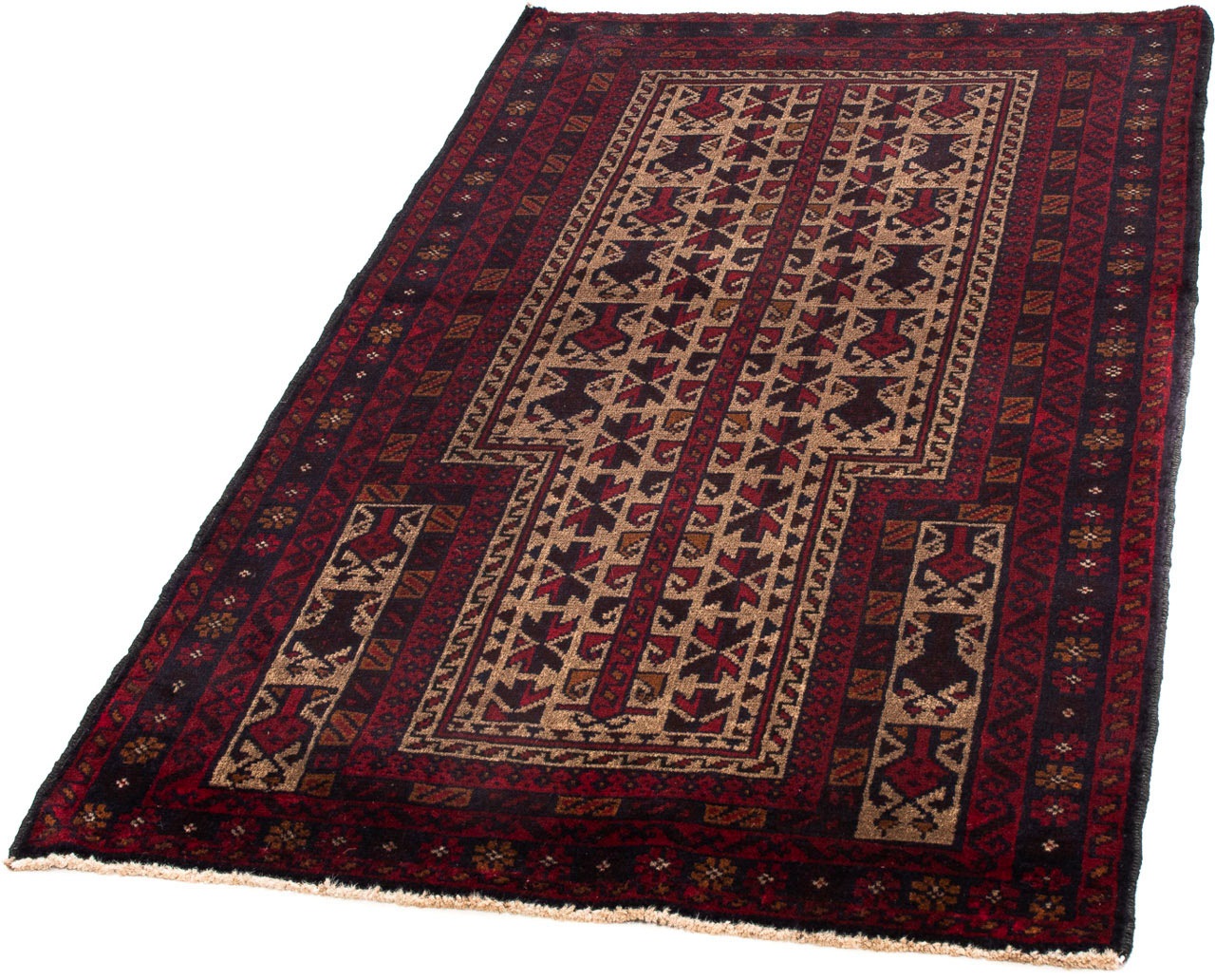 Image of morgenland Orientteppich »Belutsch - 149 x 86 cm - dunkelrot«, rechteckig, 8 mm Höhe, Wohnzimmer, Handgeknüpft, Einzelstück mit Zertifikat bei Ackermann Versand Schweiz