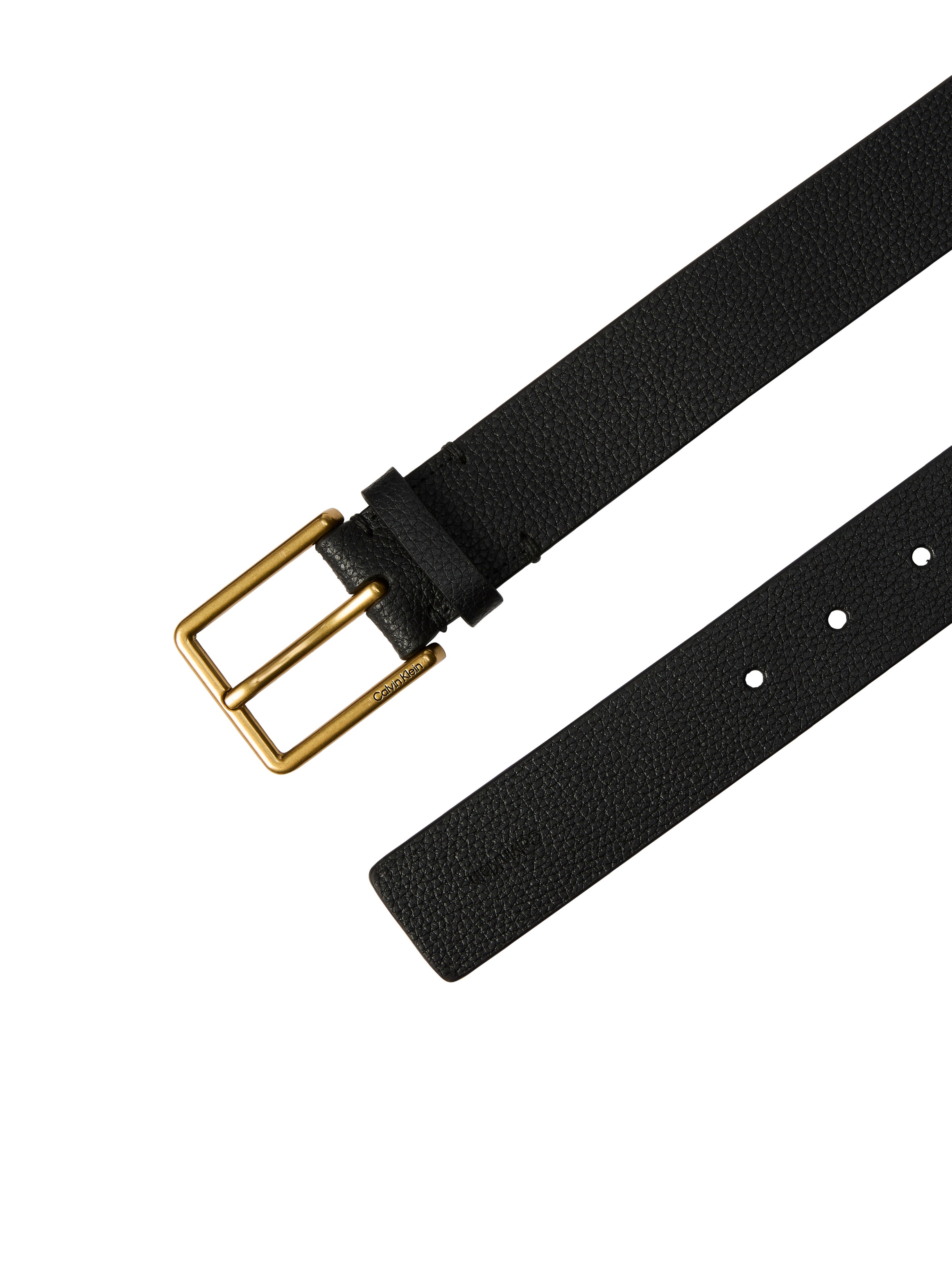 Calvin Klein Ledergürtel »WARMTH BUCKLE GOLD PEBBLE 35MM« Regular fit und grössenverstellbar