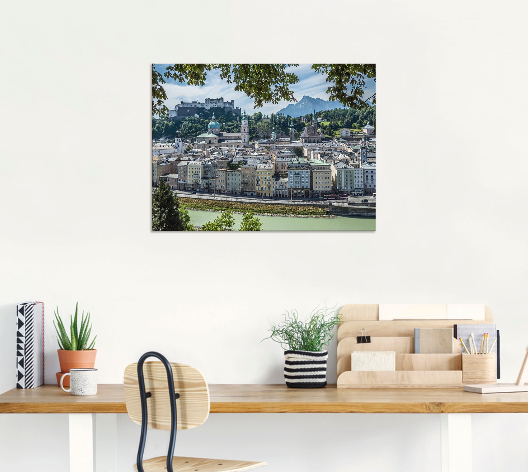 Artland Alu-Dibond-Druck »Salzburg Blick auf die Altstadt«, Österreich, (1 St.), für Innen- und Aussenbereich geeignet, Outdoorbild