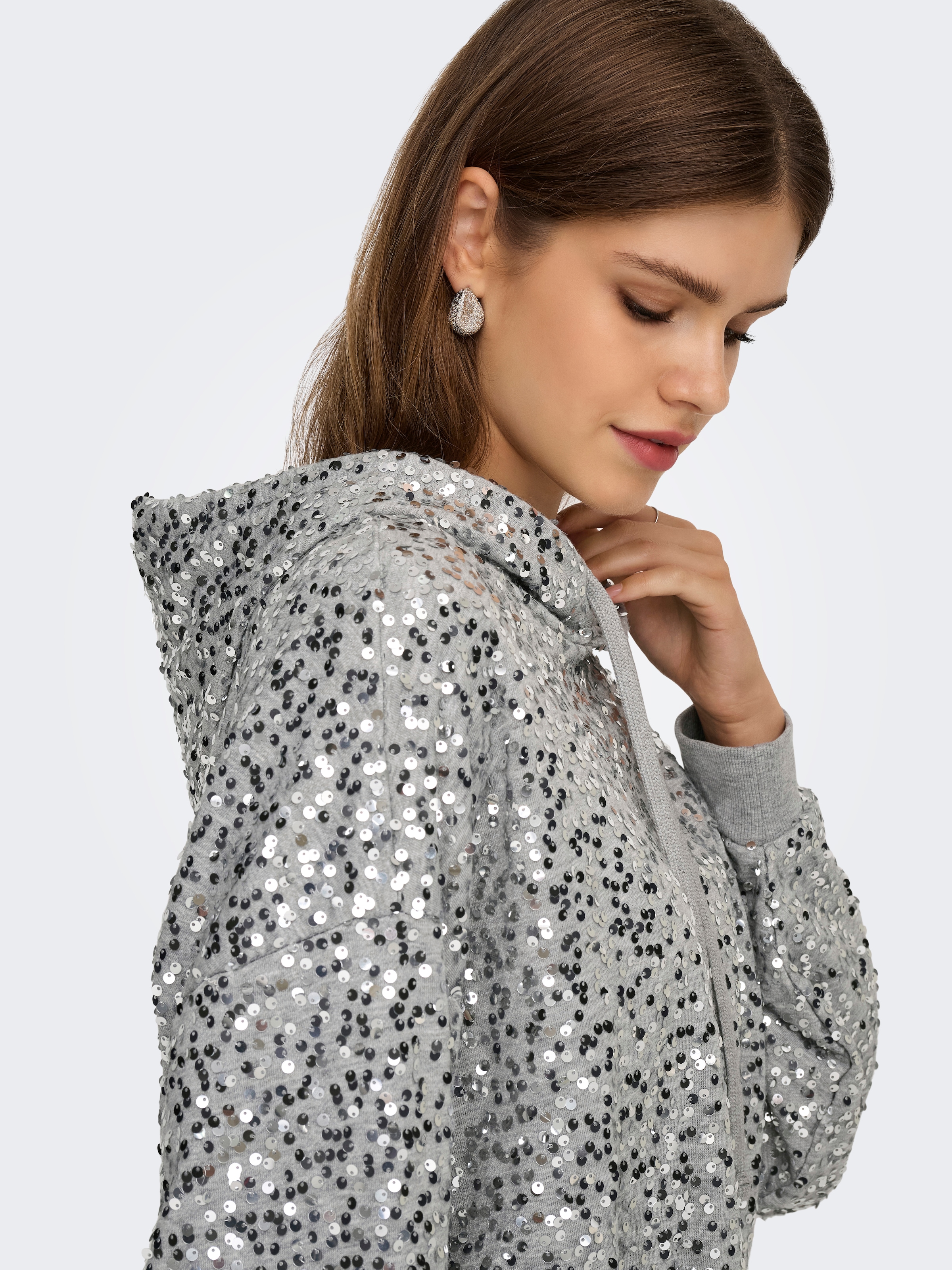 ONLY Sweat à capuche »ONLJADA L/S SEQUINS HOOD SWT«
