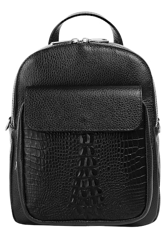 Cityrucksack, echt Leder, Made in Italy