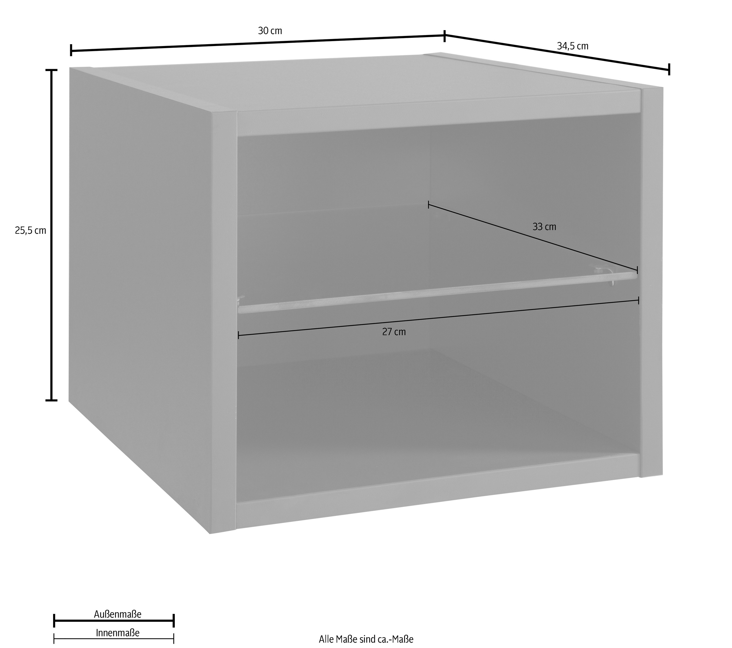 OPTIFIT Regalelement »Napoli«, (Set bestehend aus Waschtisch und Spiegelschrank), für Unterschrank, Breite 30cm