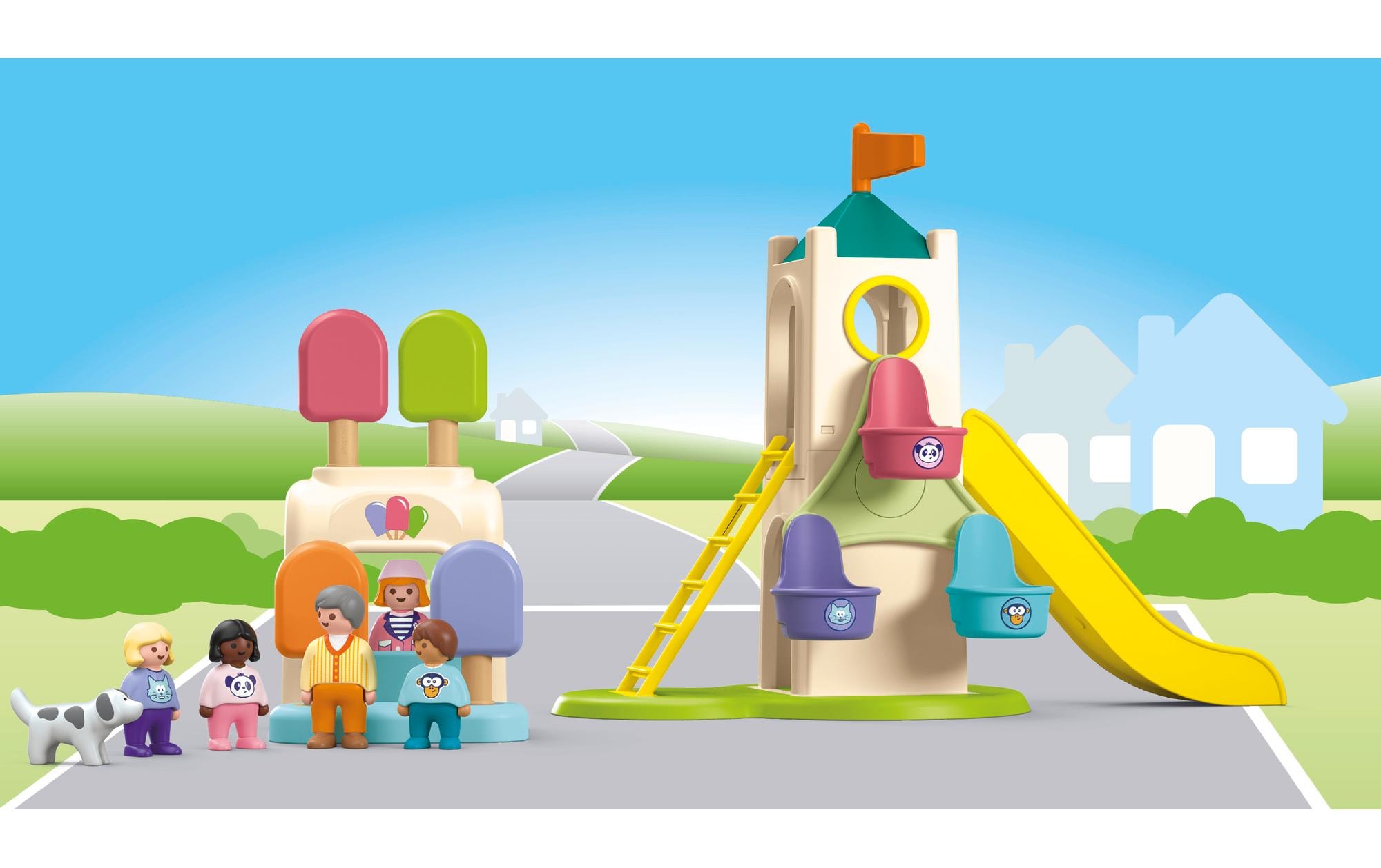 Playmobil® Spielbausteine »Junior Erlebnisturm mit Eisstand 71703«, (18 St.)
