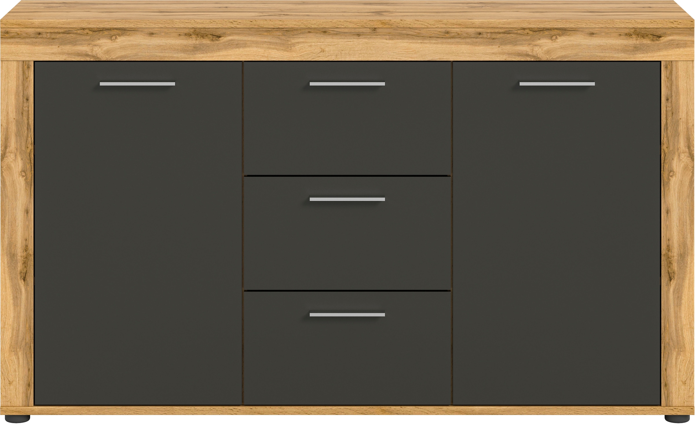 INOSIGN Sideboard »Aosta, Breite 125 cm, in verschiedenen Farbausführungen«, mit 2 Türen und 3 Schubkästen, Wohnzimmer, Kommode, Schrank