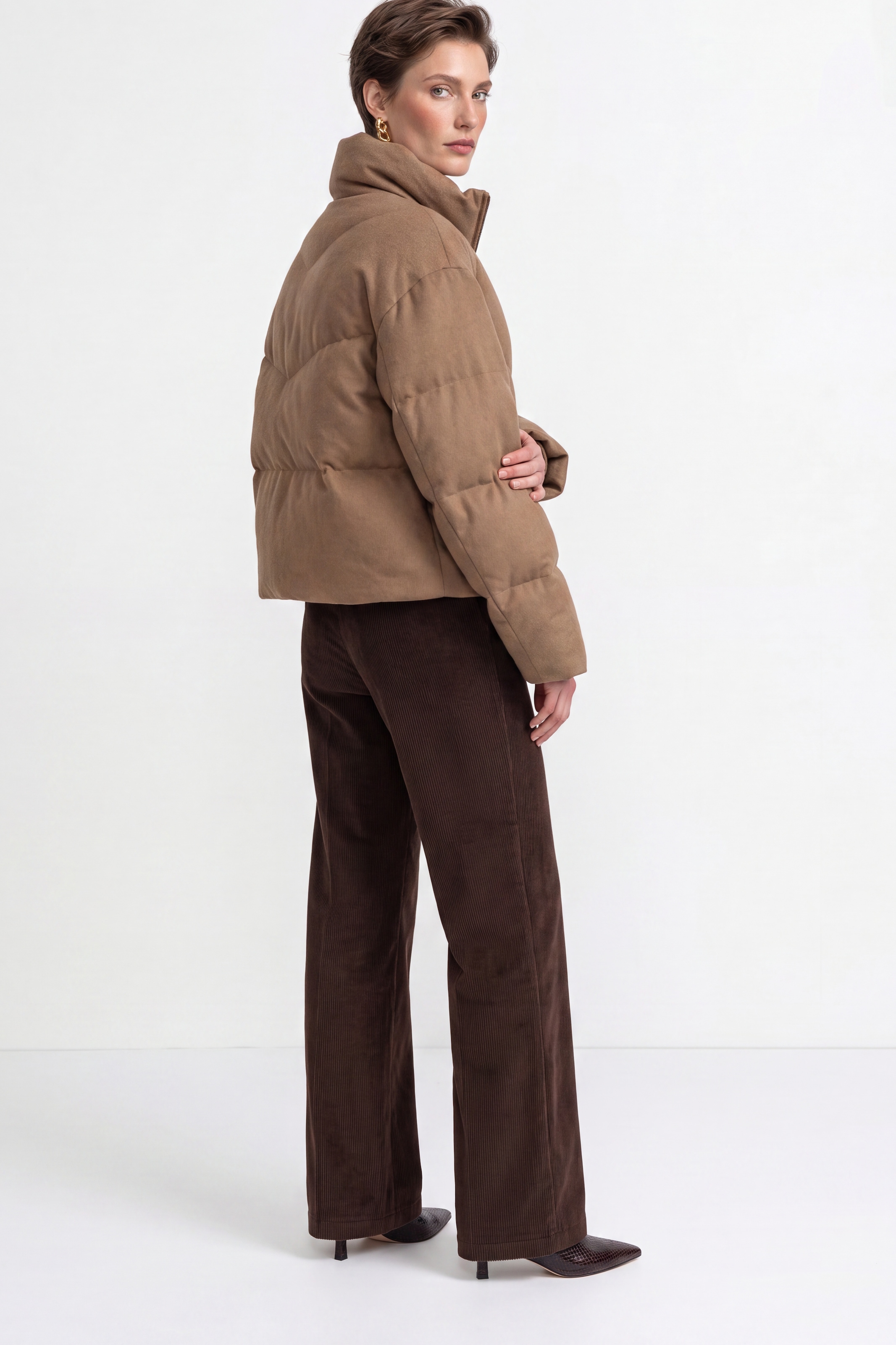 RICHROYAL Steppjacke ohne Kapuze aus Woll-Mix, Regular fit mit Stehkragen