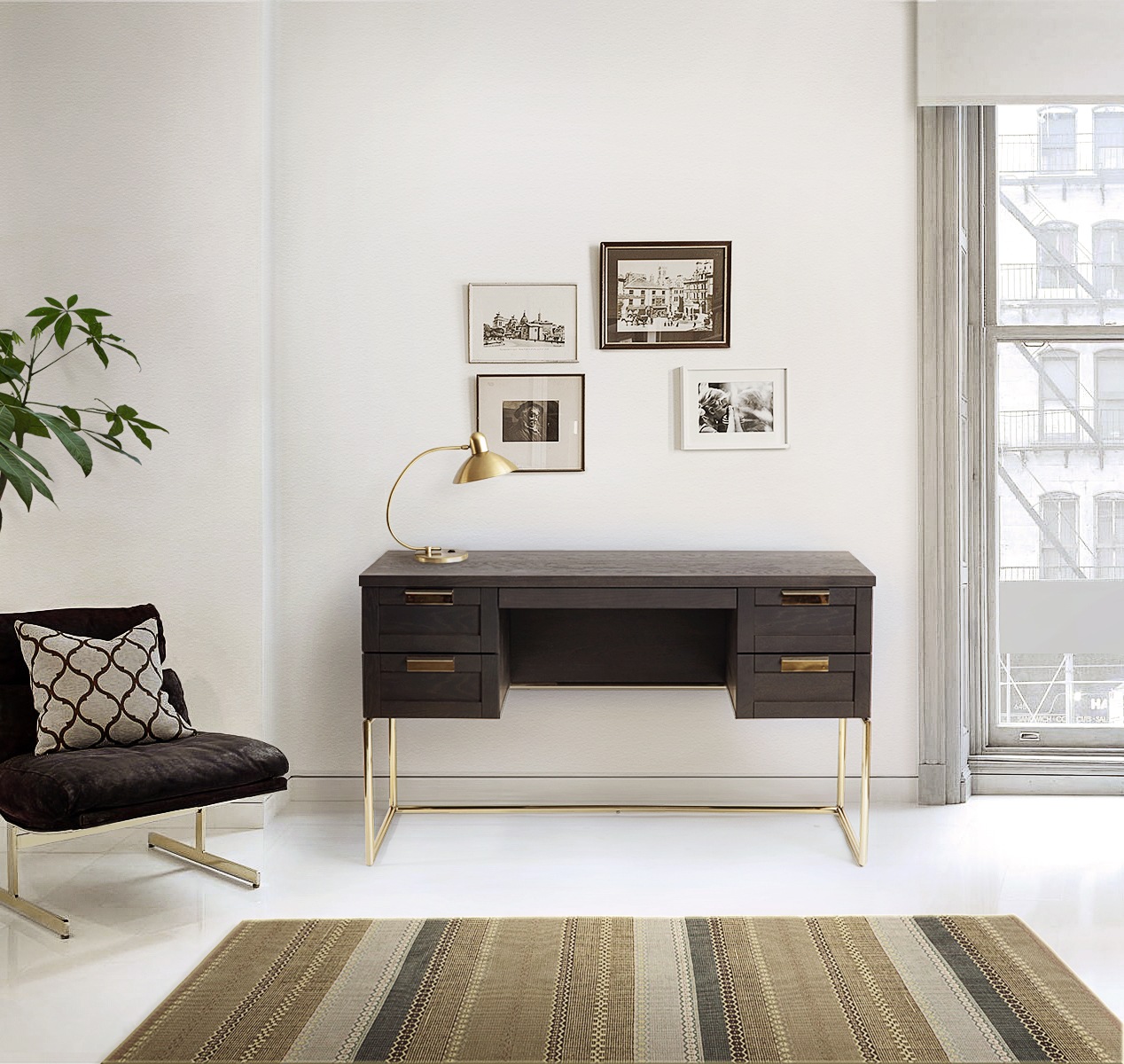 Image of Woodman Schreibtisch "Pimlico" Holzfurnier aus Eiche, FSC-zertifiziert