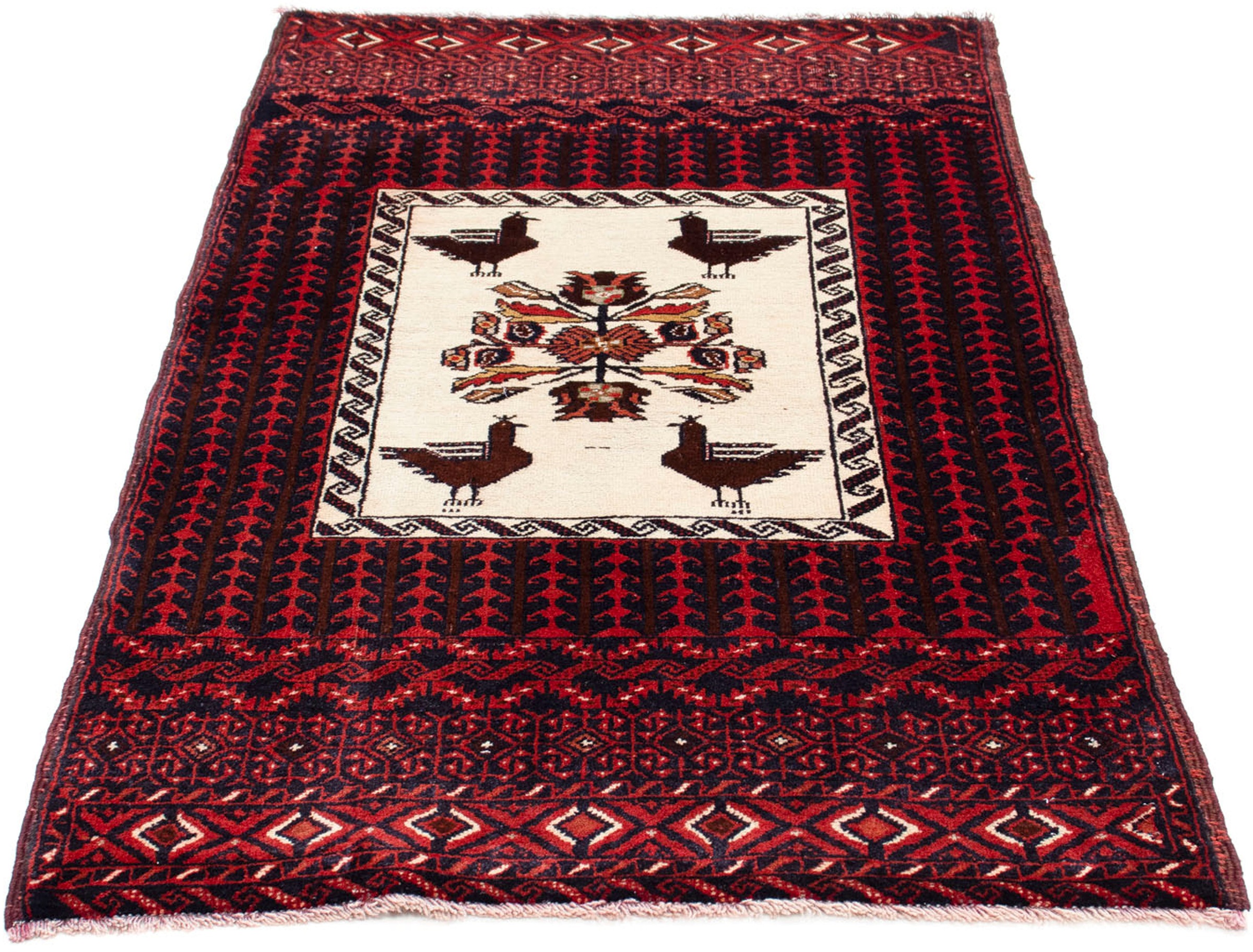 Image of morgenland Orientteppich »Belutsch - 147 x 83 cm - rot«, rechteckig, 8 mm Höhe, Wohnzimmer, Handgeknüpft, Einzelstück mit Zertifikat bei Ackermann Versand Schweiz