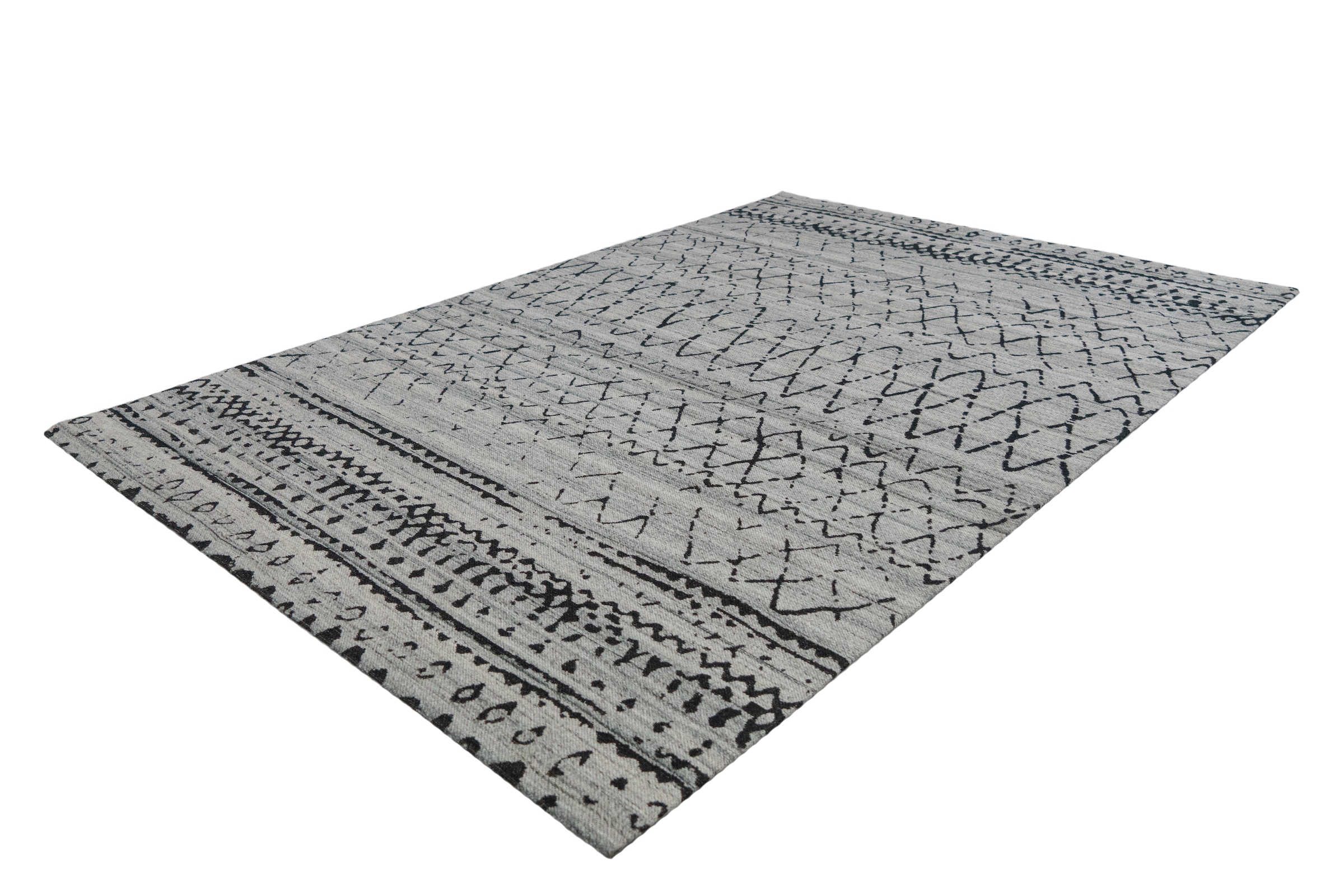 Kayoom Teppich »Phoenix 113«, rechteckig, 6 mm Höhe, Dezenter Jacquard-Teppich, Flachflor, Aus pflegeleichten Materialien