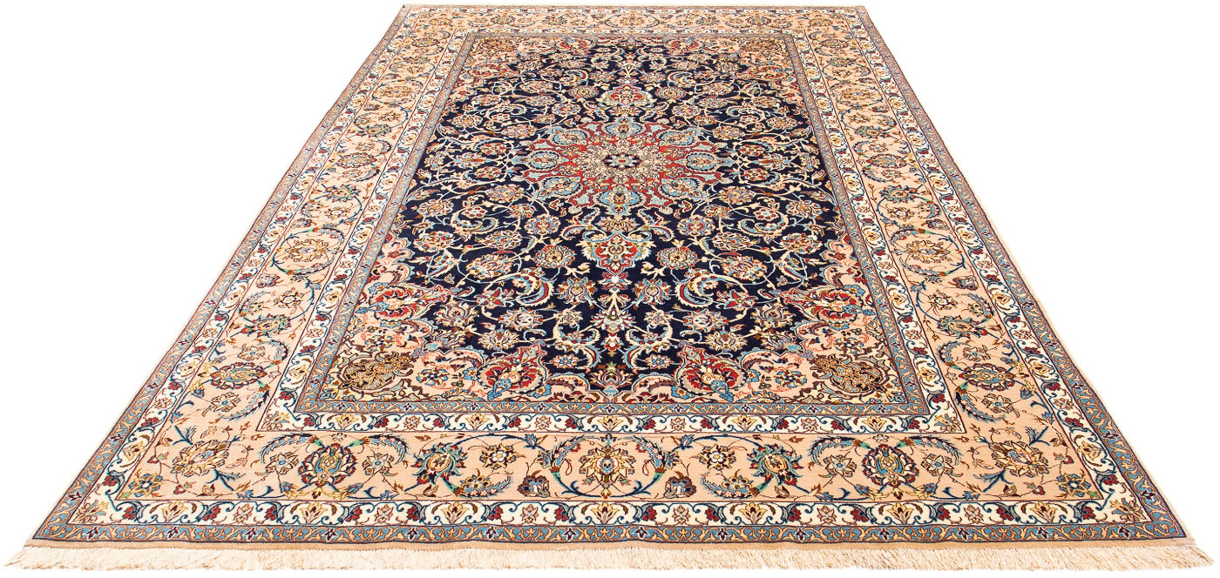 Image of morgenland Orientteppich »Perser - Isfahan - Premium - 308 x 200 cm - dunkelblau«, rechteckig, 6 mm Höhe, Wohnzimmer, Handgeknüpft, Einzelstück mit Zertifikat bei Ackermann Versand Schweiz