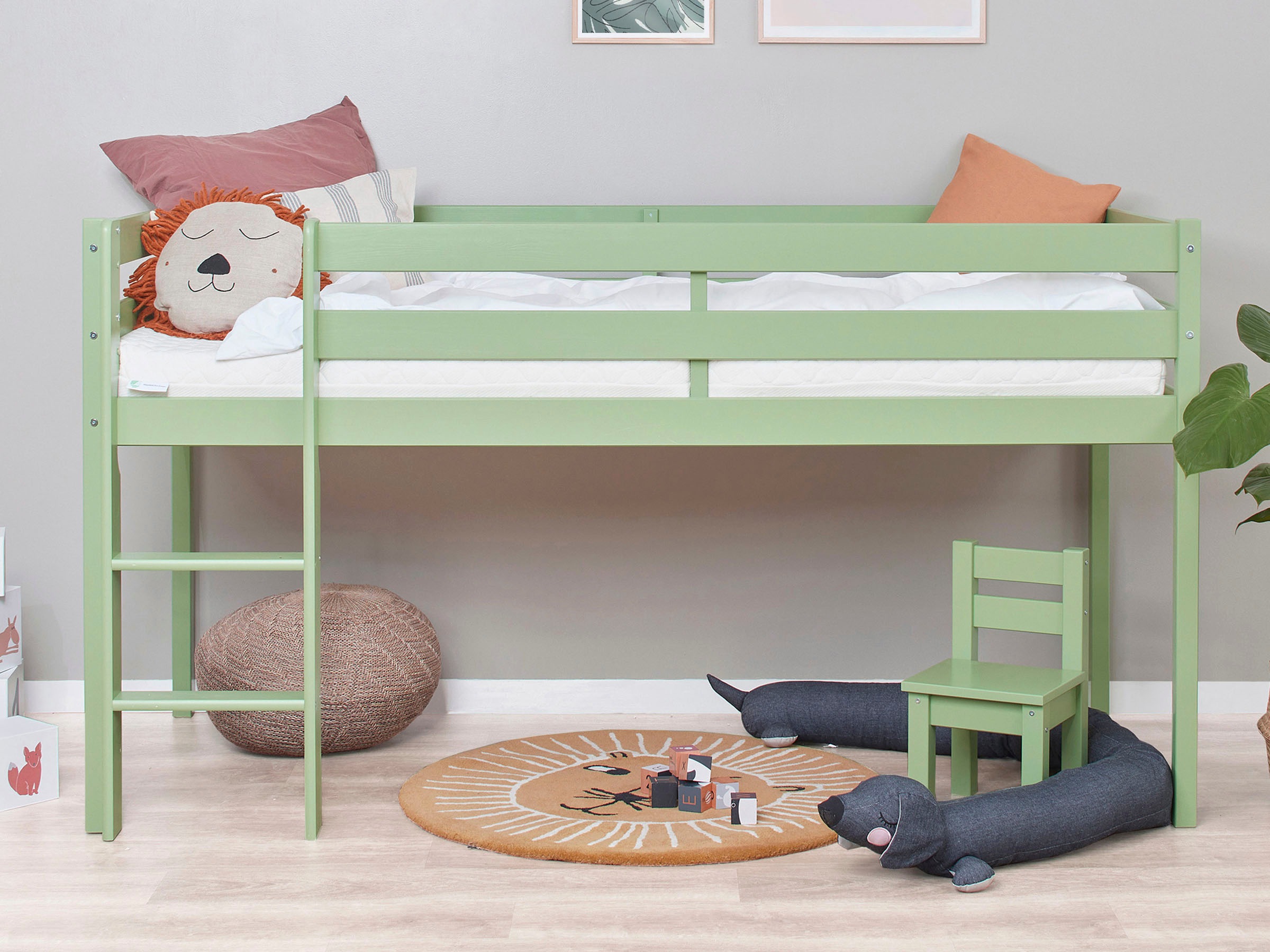 Hoppekids Spielbett »ECO COMFORT, Hochbett, in 2 Einzelbetten teilbar«, Höhe 72cm, Farbe & Grösse & Matratze