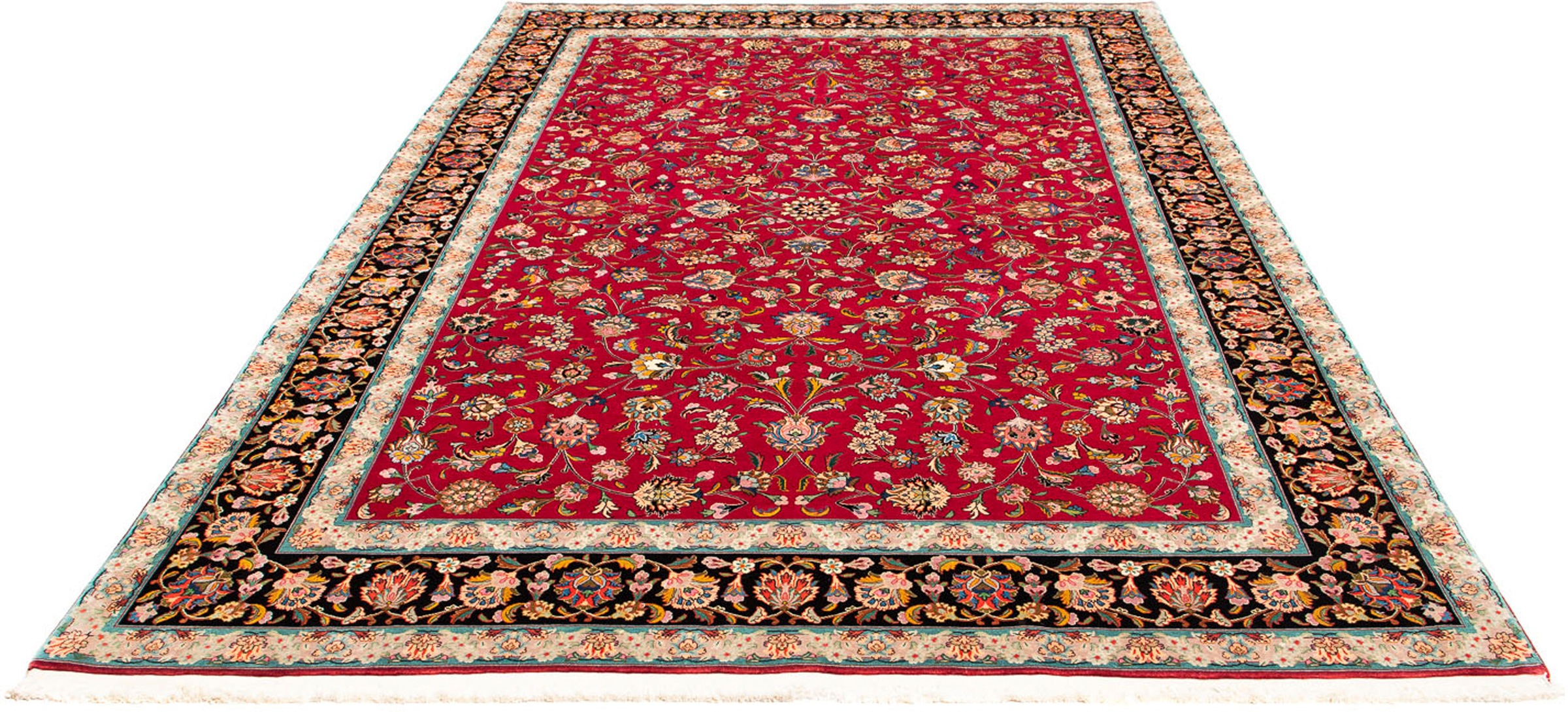 Image of morgenland Orientteppich »Perser - Täbriz - Royal - 304 x 202 cm - dunkelrot«, rechteckig, 7 mm Höhe, Wohnzimmer, Handgeknüpft, Einzelstück mit Zertifikat bei Ackermann Versand Schweiz