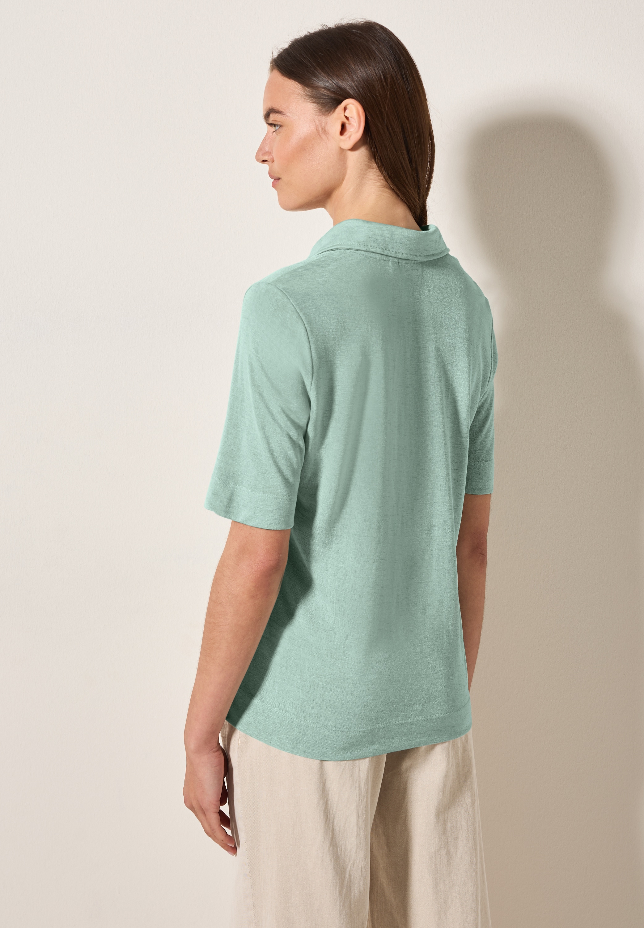 Cecil Poloshirt, in Leinen-Optik