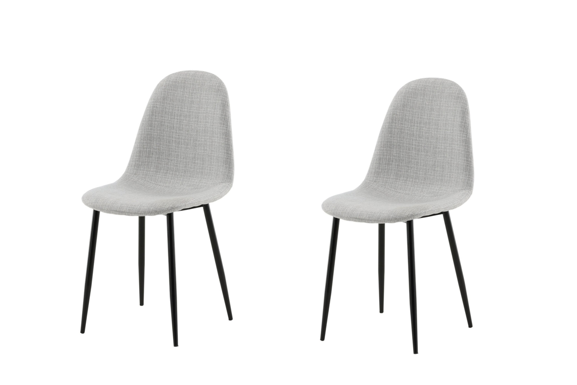 Venture Home Esszimmerstuhl »Polar, 2er-Set Esszimmerstühle in Schwarz-Stoff, 150 kg belastbar« () 2 Stk.Polsterstuhl, Stoffbezug, Metallbeine, abgerundet, zeitlos